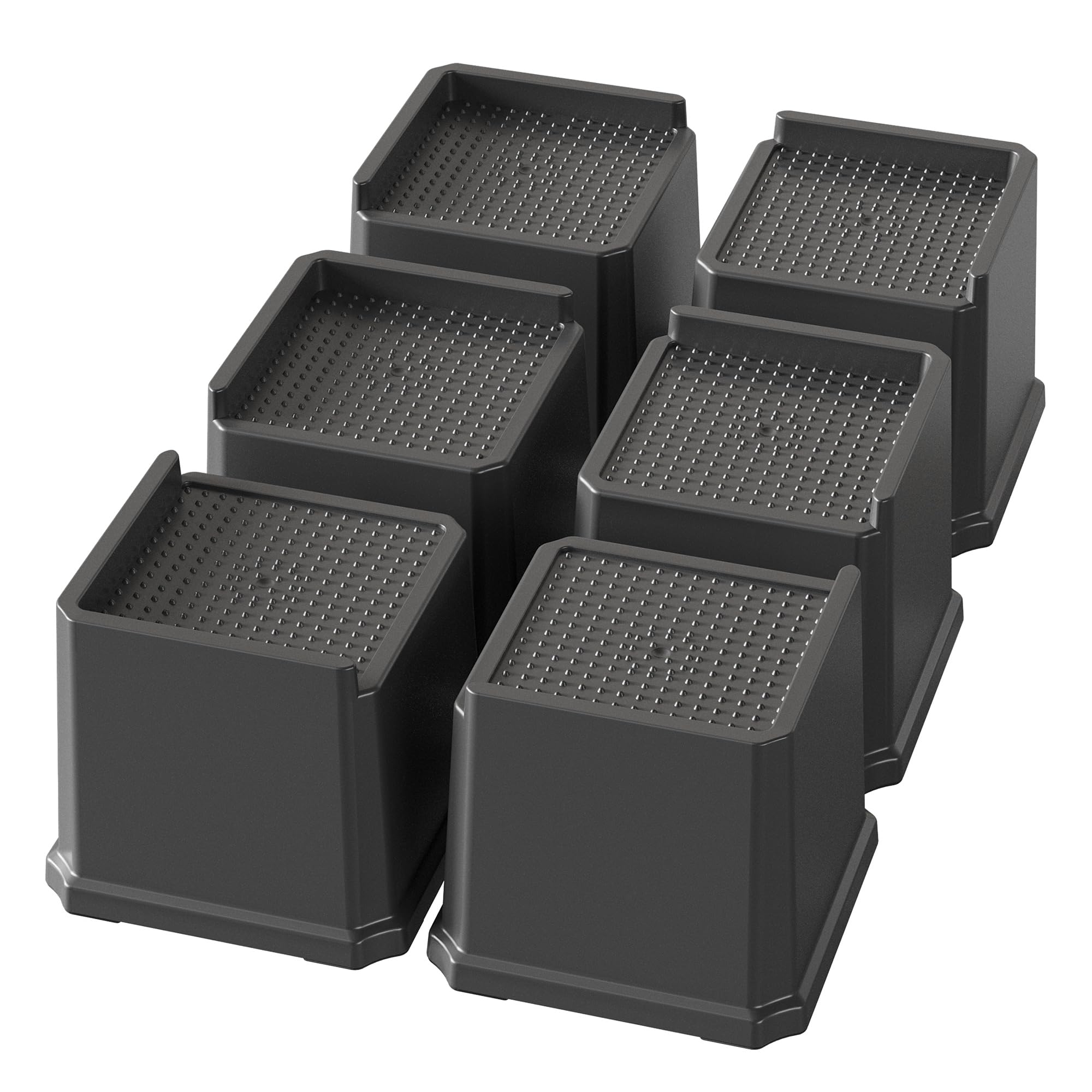 Napnapday Bed Risers 4 Inch Heavy Duty 6 Pack Oversized Bed Furniture Elevators 1,500 lbs Lifts Up Riser for Sofa and Table
