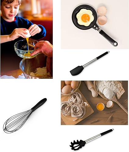 Miniatura 5 de Juego de utensilios de cocina de silicona de 15 piezas con soporte, herramienta de cocina de acero inoxidable antideslizante, espátulas, cucharón,