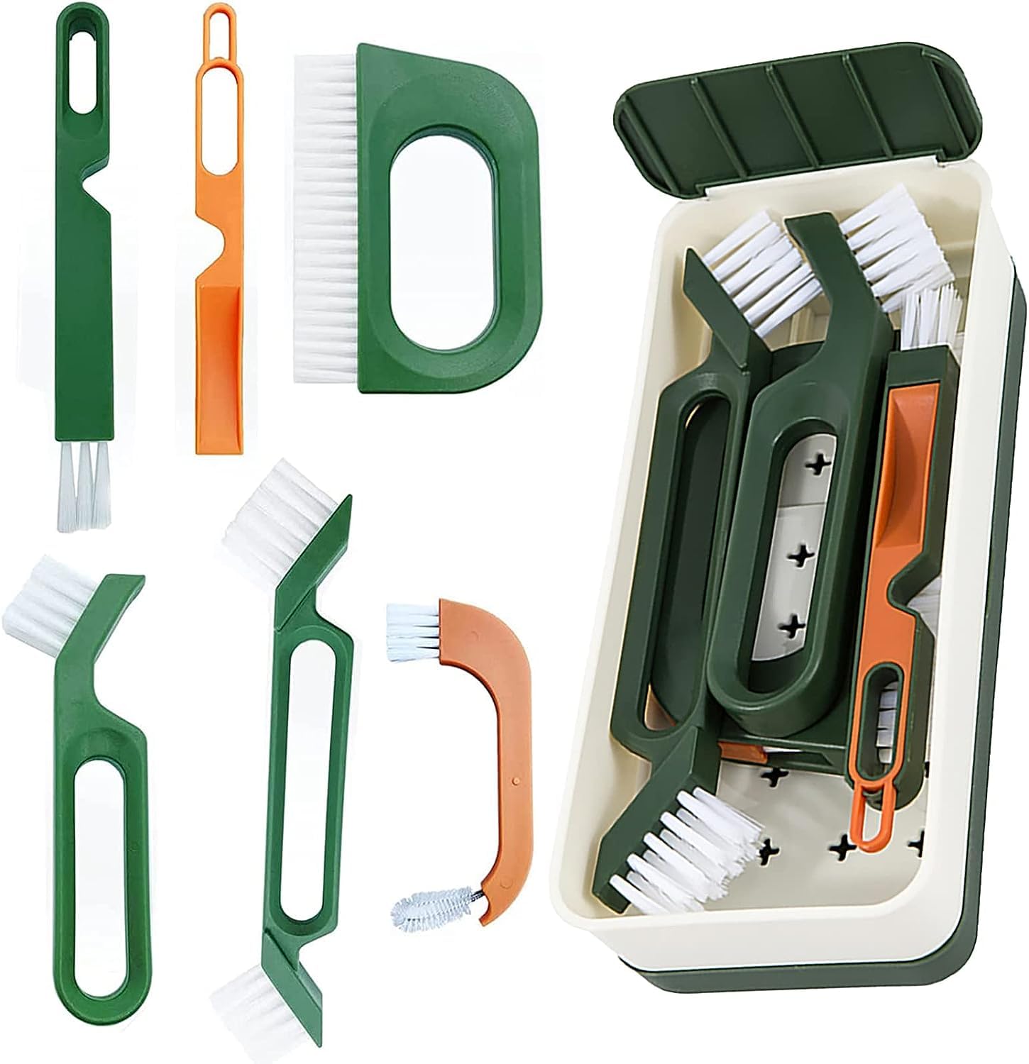SHALVI Green Plastic 7 in 1 Gap Brush Set, Gap Cleaning Brush Kit, Cleaning Brush for Corner Cleaning of Bathroom,Clean The Dead Corners of Bathroom,Kitchen & Toilet. (B0CHPD5G86) Amazon Price History, Amazon Price Tracker