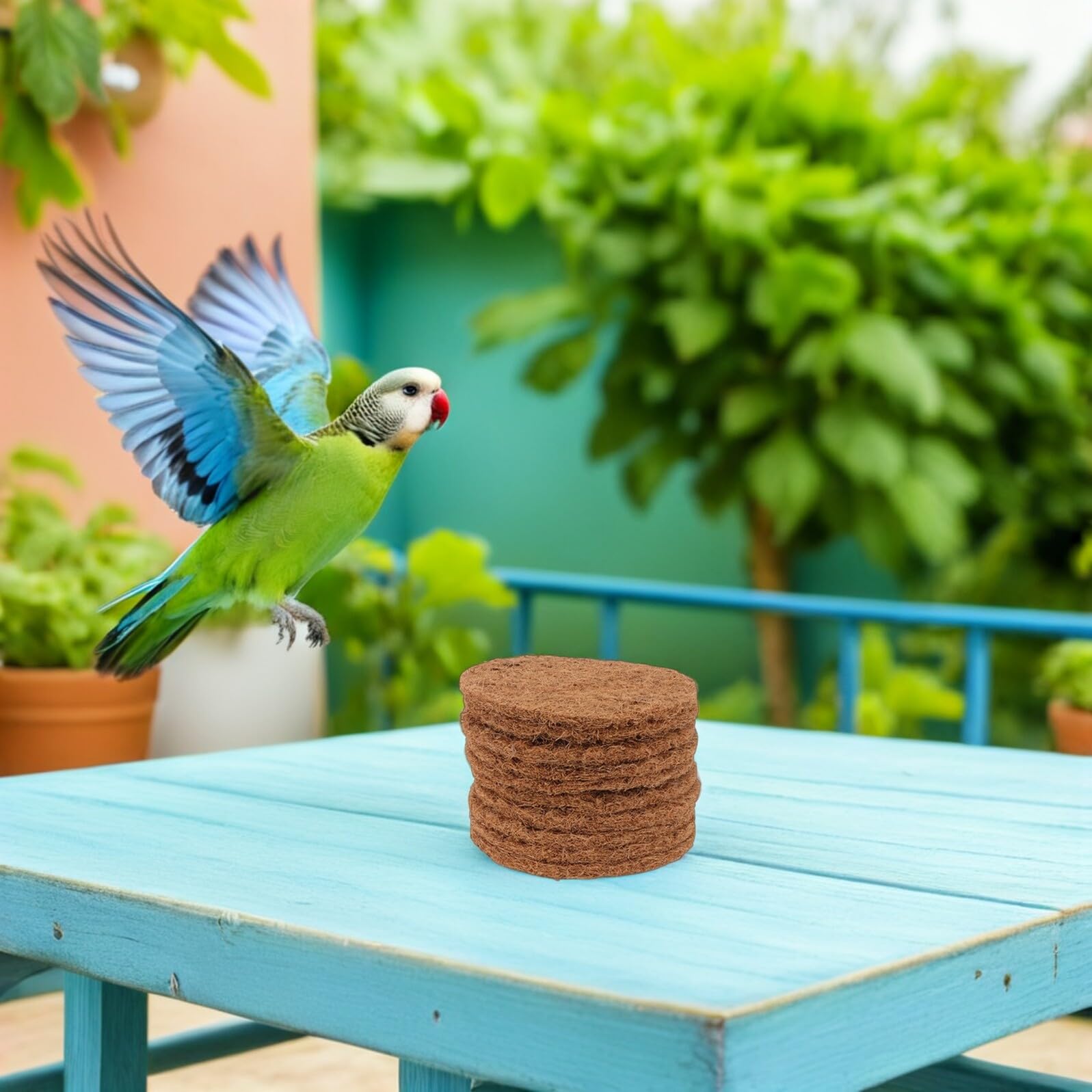 Gatuida Tapis de Nidification Marron Lot de 15 pour Pigeons en Fibre Naturelle Coussins Respirants et Résistants Nid D'élevage et Incubation pour Cages à Oiseaux