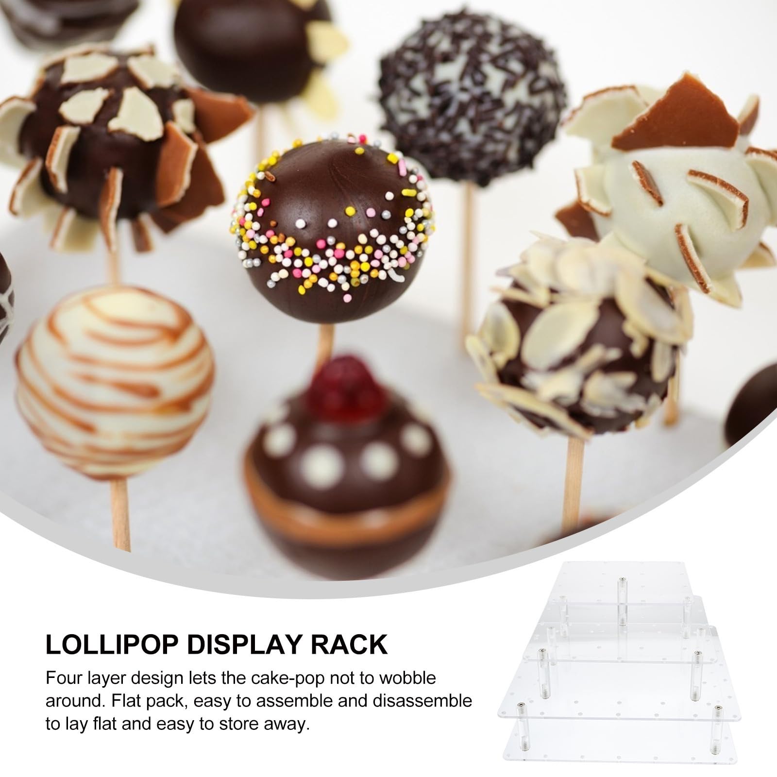 TOYANDONA Espositore Lecca-lecca Acrilico Trasparente Porta Caramelle per Feste Compleanno Matrimonio Organizer Dolci Raffinato e Resistente