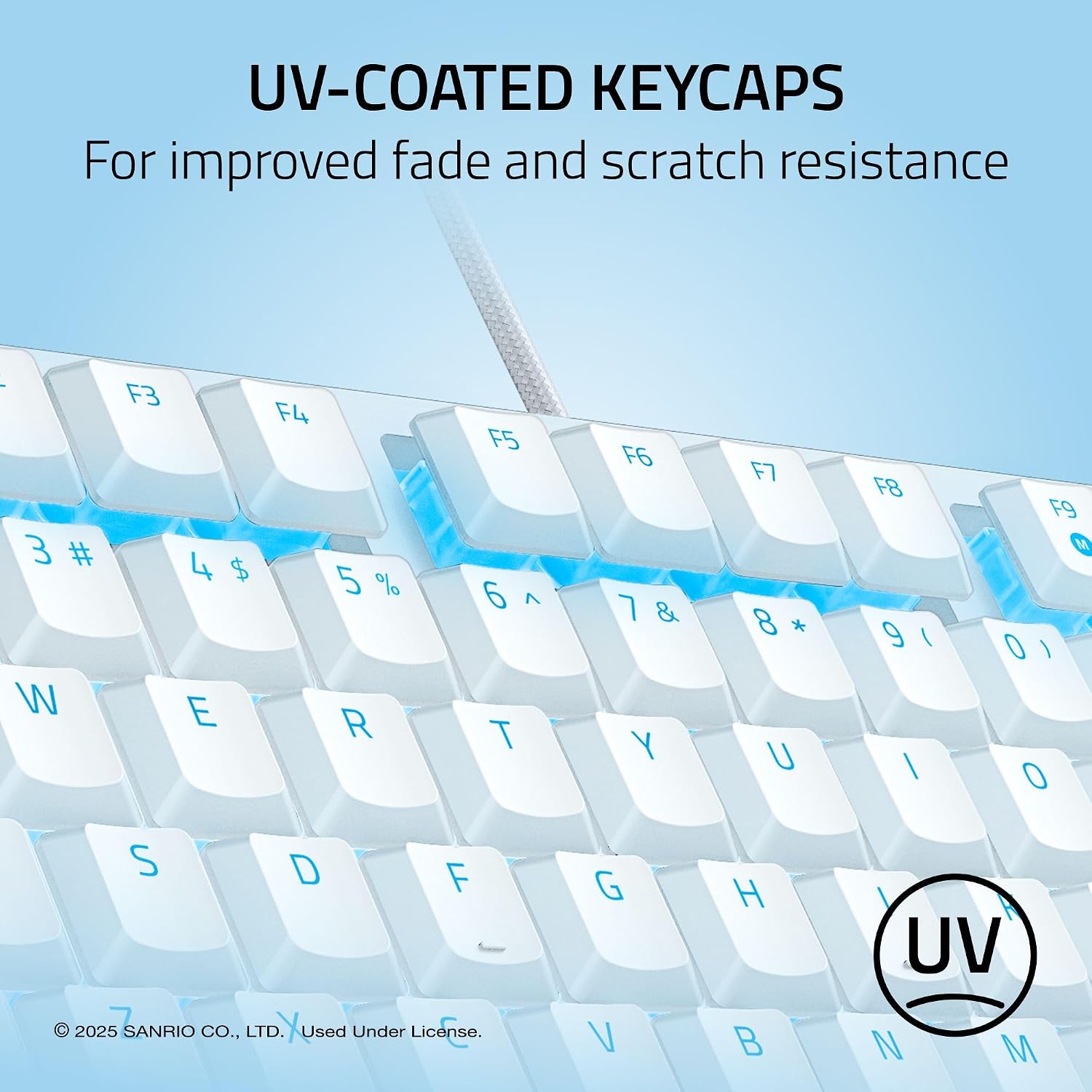 Razer Ornata V3 TKL Gaming Keyboard: Low-Profile Keys - Mecha-Membrane Switches - UV-Coated Keycaps - Backlit Media Keys - 8-Zone RGB Lighting - Magnetic Wrist Wrest - Cinnamoroll Edition