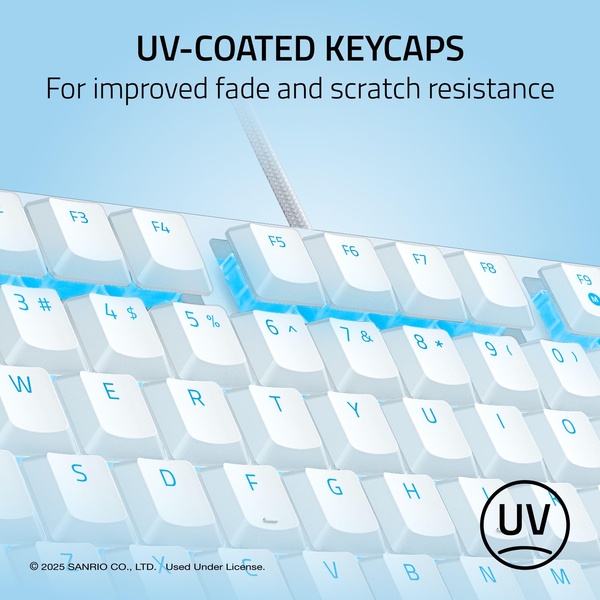Razer Ornata V3 TKL Gaming Keyboard: Tasti a basso profilo - Interruttori Mecha-Membrana - Copritasti rivestiti UV - Tasti multimediali retroilluminati - Illuminazione RGB a 8 zone - Wrest magnetico