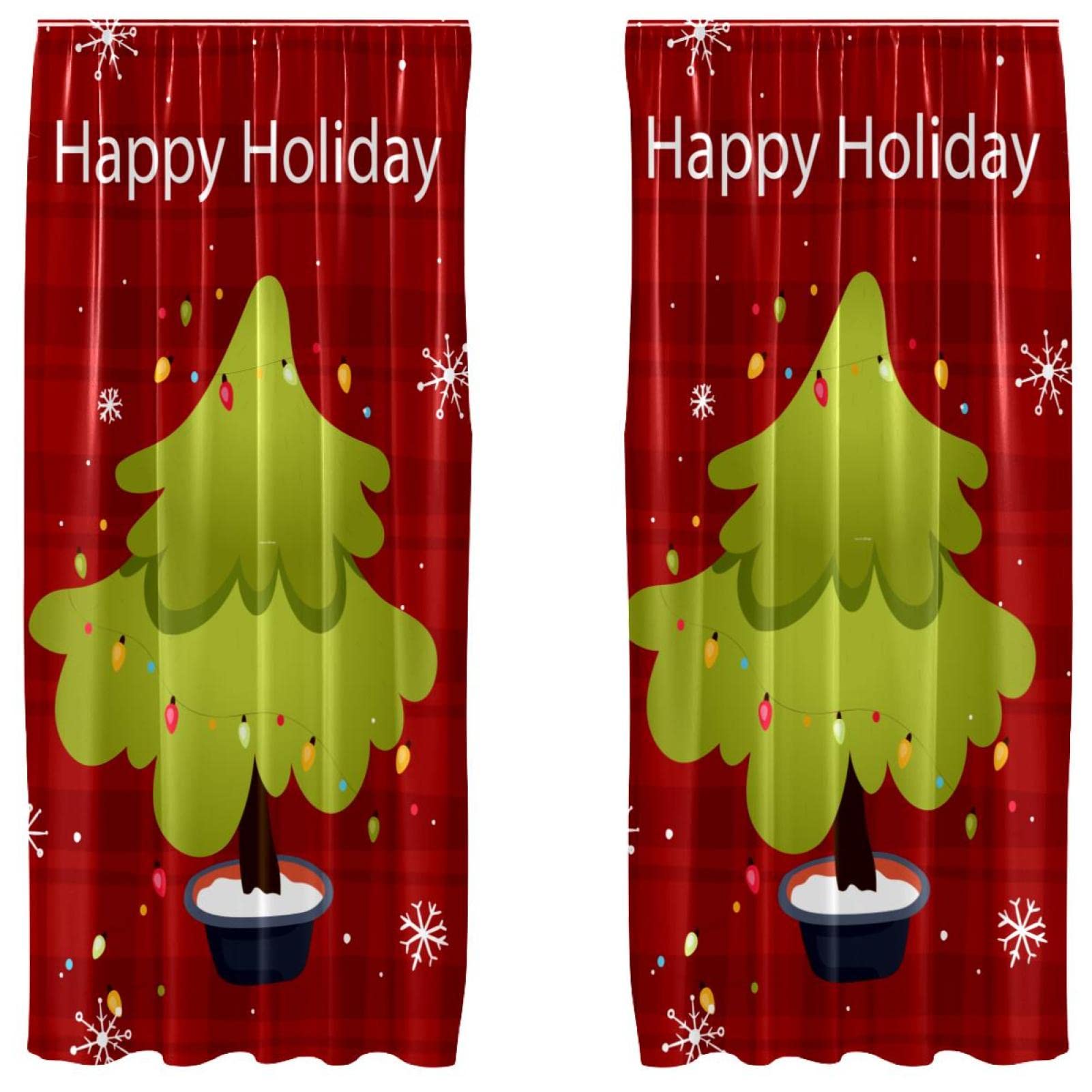 Cortinas de árbol de Navidad elegantes juego de paneles de diseño exclusivo