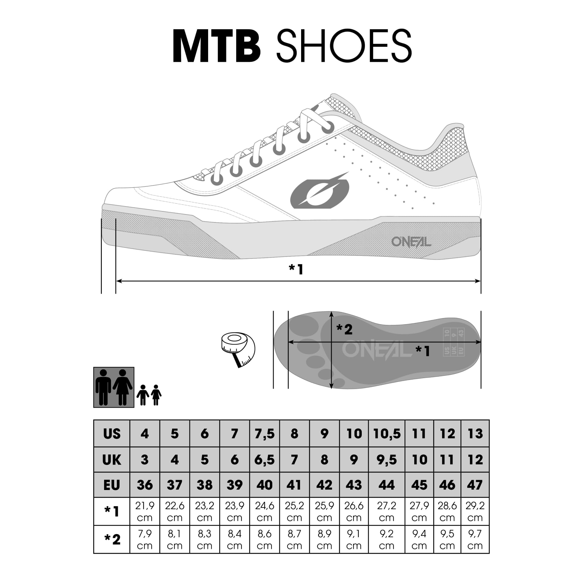 O'NEAL | Zapatillas de Bicicleta de Montaña | MTB Downhill Freeride | Equilibrio Entre el Agarre y el reposicionamiento del pie | Zapato de Pedal Plano con Clavos Edición TBS | Adulto | Negro Gris