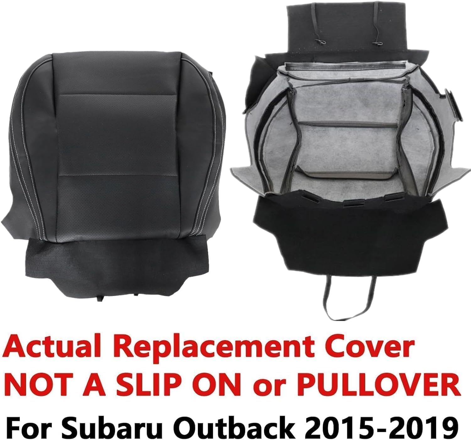 SecosAutoparts Driver Side Bottom Replacement Perforated Leather Seat Cover Black Compatible with Outback 2015 2016 2017 2018 2019