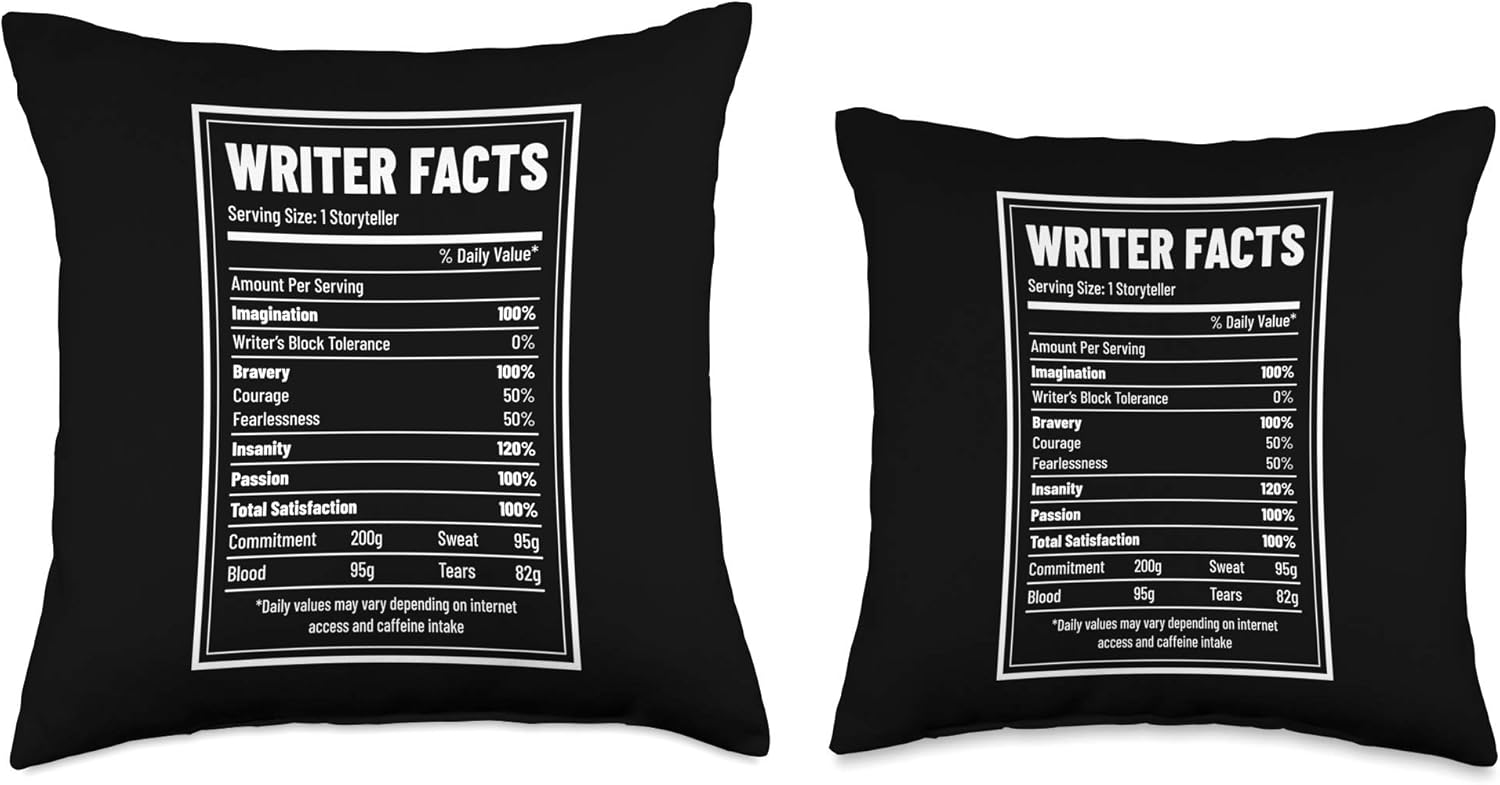 18x18 PNMerch Literature Apparel Writer Gift Facts Storyteller Story Author Screenwriter Throw Pillow Multicolor 