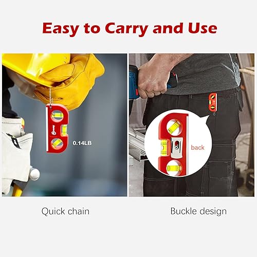 Miniatura 4 de Sanung Niveles, triple nivel de burbuja portátil con base magnética, verticalmente horizontalmente nivel de medición de 45 grados para uso