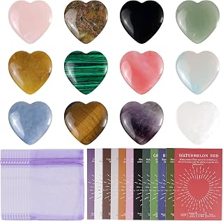 1Inch Hearts Crystals and Healing Stones Party Favors Reiki Gems Hearts Set