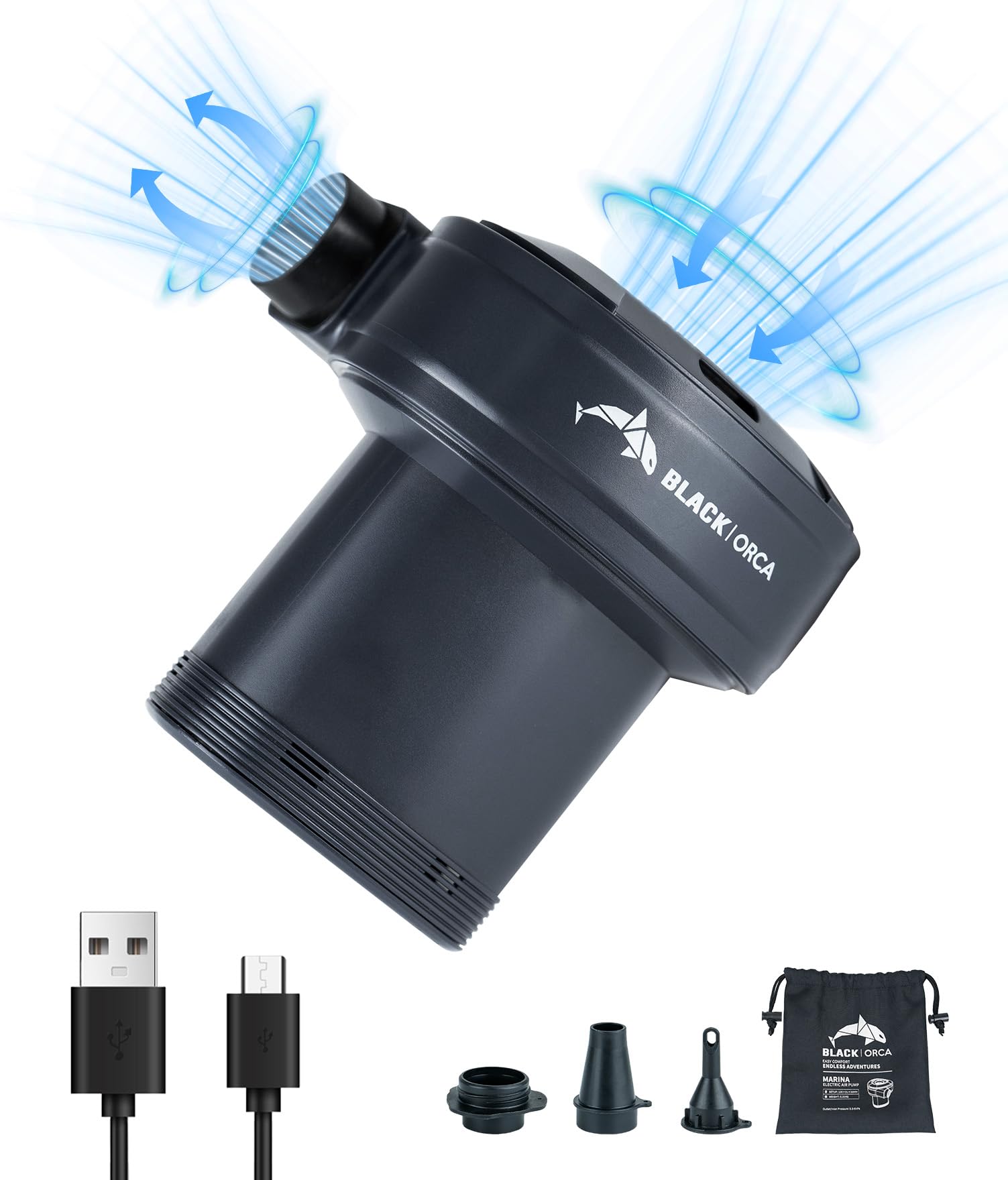 Portable Air Pump with 4000 mAh Battery USB Rechargeable, 6 kPa Mini Electric Air Pump for Air Mattress, Pool Floats, Sleeping Pads, Swimming Rings, Vacuum Storage Bags-image-36