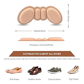 Riootlnm Heel Pads for Shoes Too Big, Inserts for Loose Shoes, Grips Protectors for Blisters Pain, Filler Make Fit Tighter, Prevent Rubbing and Slip for Women Men (4 Pairs Rosy Brown)