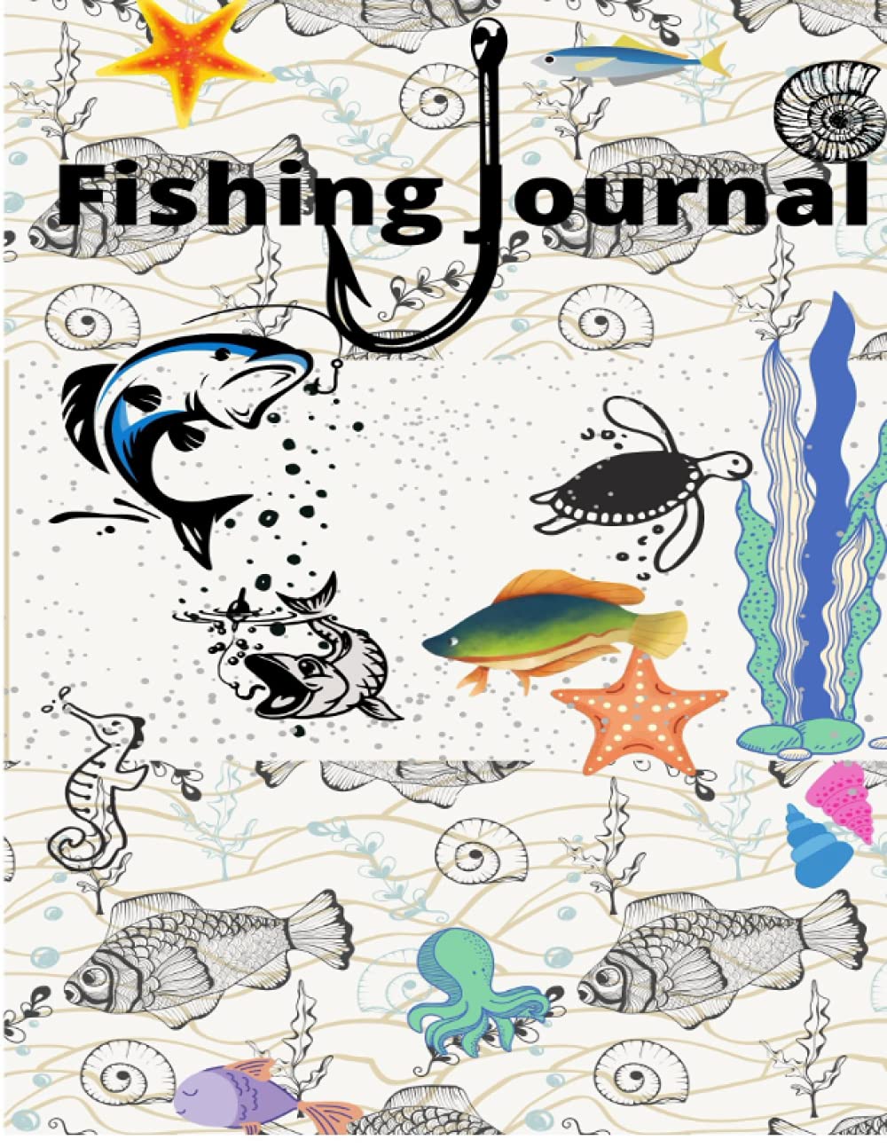 Fishing Journal, fishing journal for kids age 8-12 years old , black and white 8.5x11: kids fishing logbook