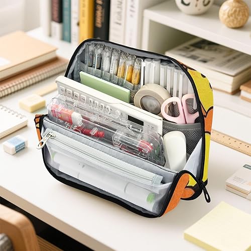 Miniatura 6 de Cute Cartoon Cow Lion Pencil Pen Case Large Capacity Makeup Pouches Slots Multi-Purpose Bag for Women Middle School estuche para lapices pequeno
