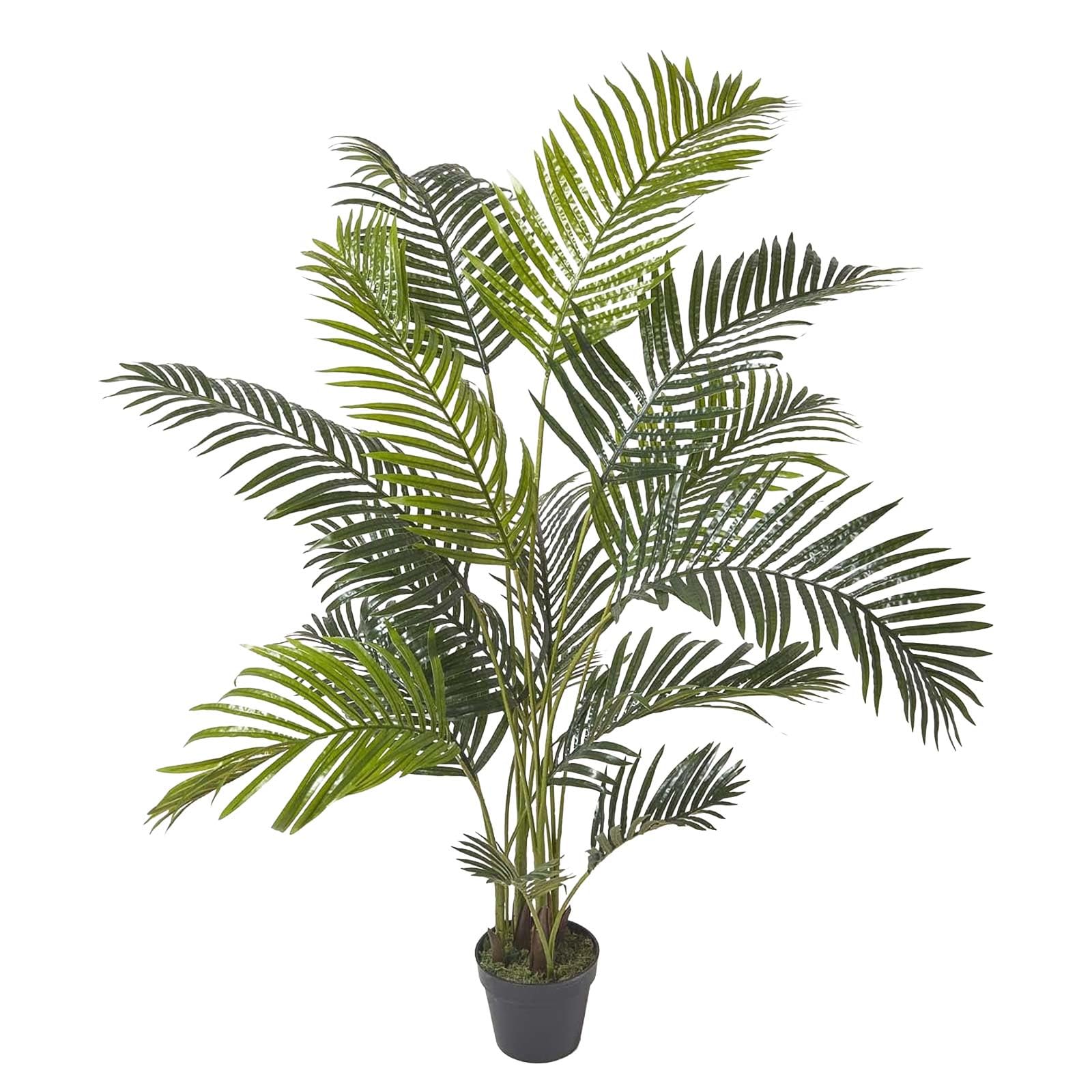 HOMESCAPES Lifelike Artificial Areca Palm Tree Tall Fake Palm Plant in Black Pot (160 cm)