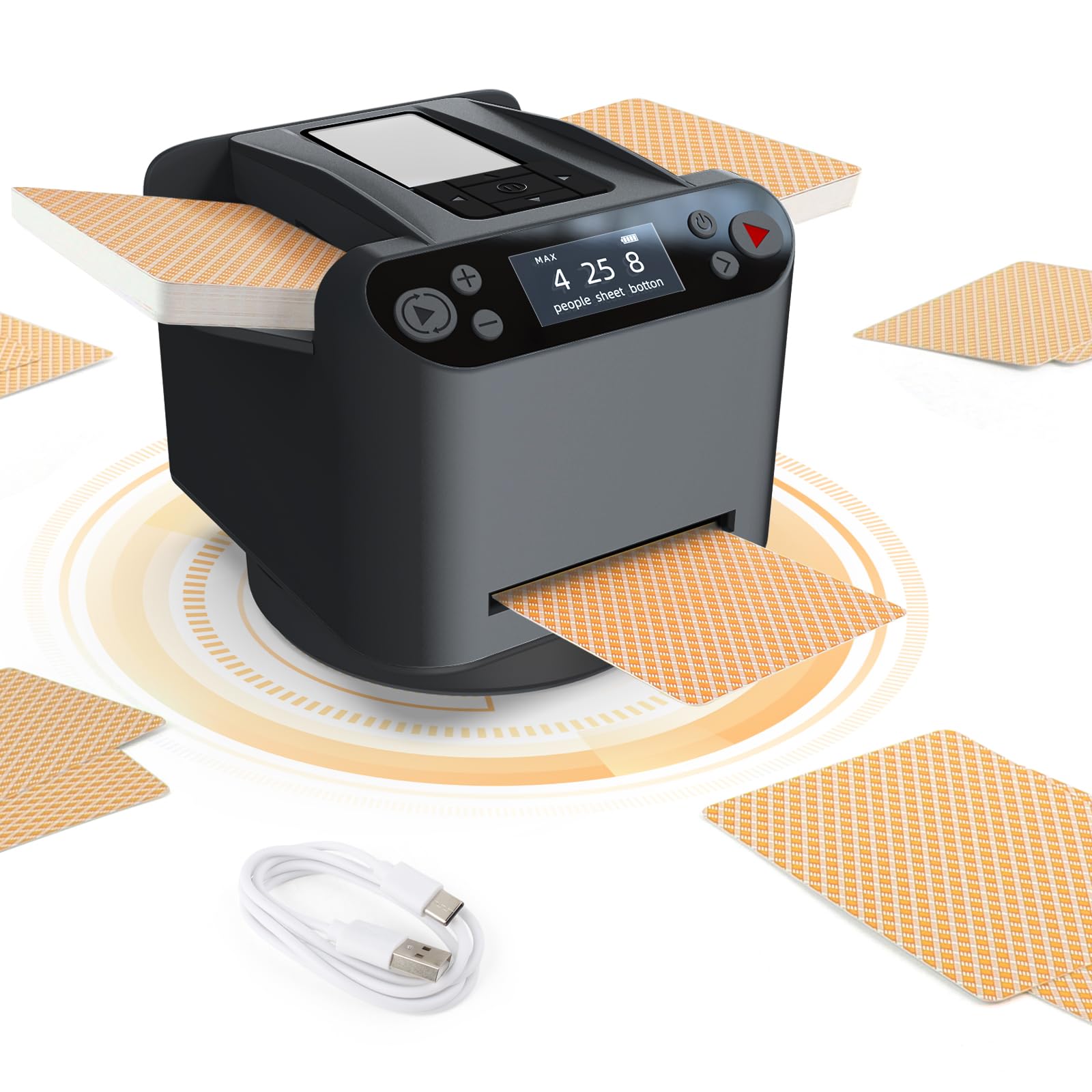 2 en 1 Distribuidor y barajador automático de Cartas Rotación de 360°Máquina automática Distribuidor de Cartas para Juegos de Cartas con 4 Botón Inalámbrico para Viajes y Fiestas