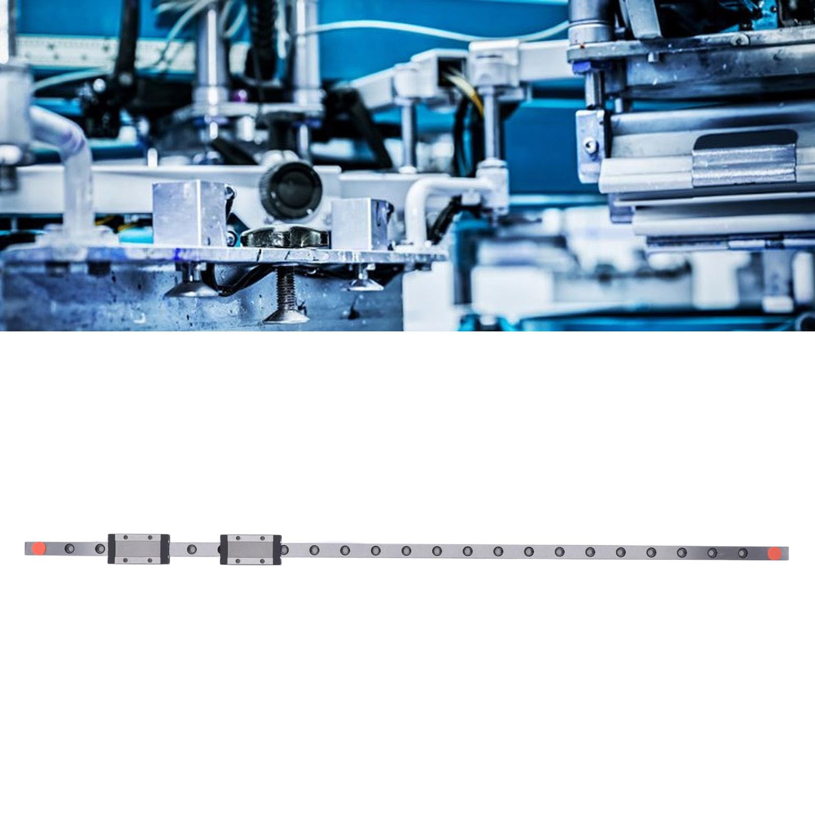 Linear Rail Guide, Linear Slide Rail Lightweight Wide Application and Quiet with 2 Block for Automation Equipment