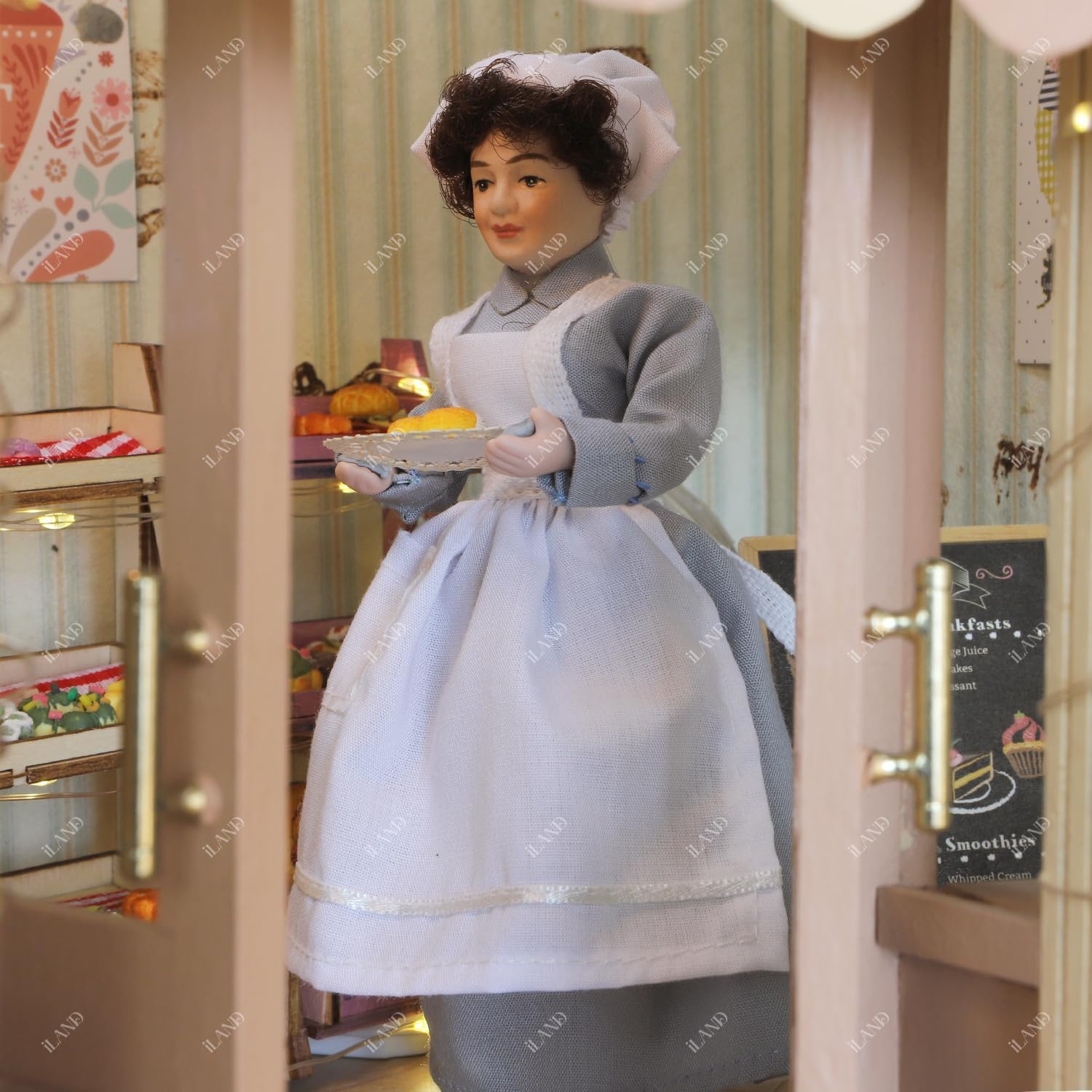 iland Dollhouse People for 1 12 Scale Accessories Miniature 6 inch Dolls for Doll House Little People Figures Mini Dollhouse Family Set Porcelain Action Figures Cute Realistic
