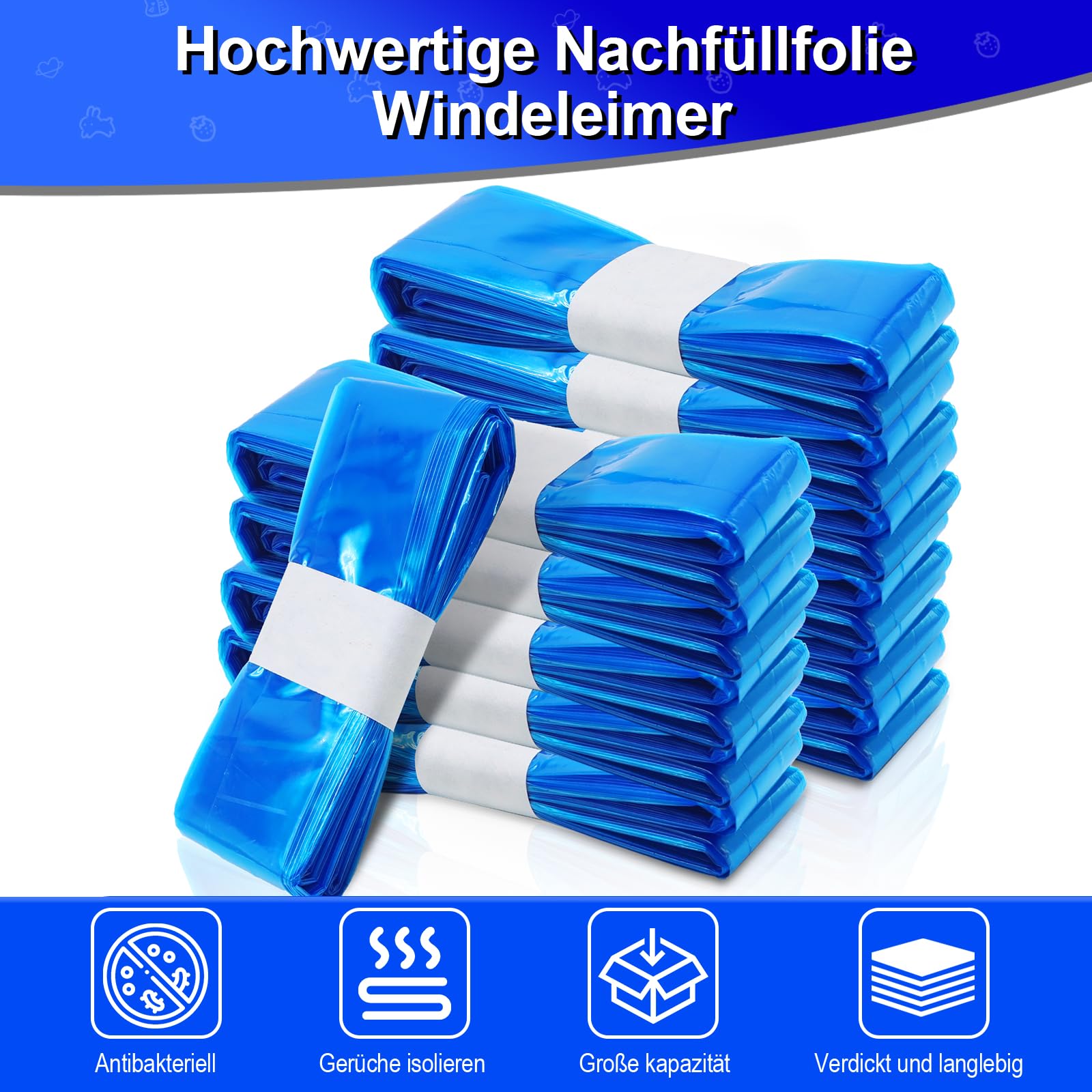 Nachfüllfolie für Windeleimer Kompatibel und umweltfreundlich, 4,5M für alle Windeleimer