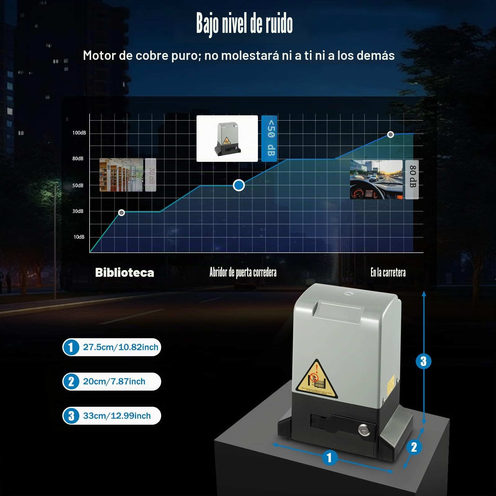 Motorización de Puerta Corrediza, 1200KG 240V AC Motor de Puerta Corrediza Eléctrico Automático, Sensores Infrarrojos 2 Mandos a Distancia, Adecuado para Puertas de Acero Inoxidable, Hierro, Madera