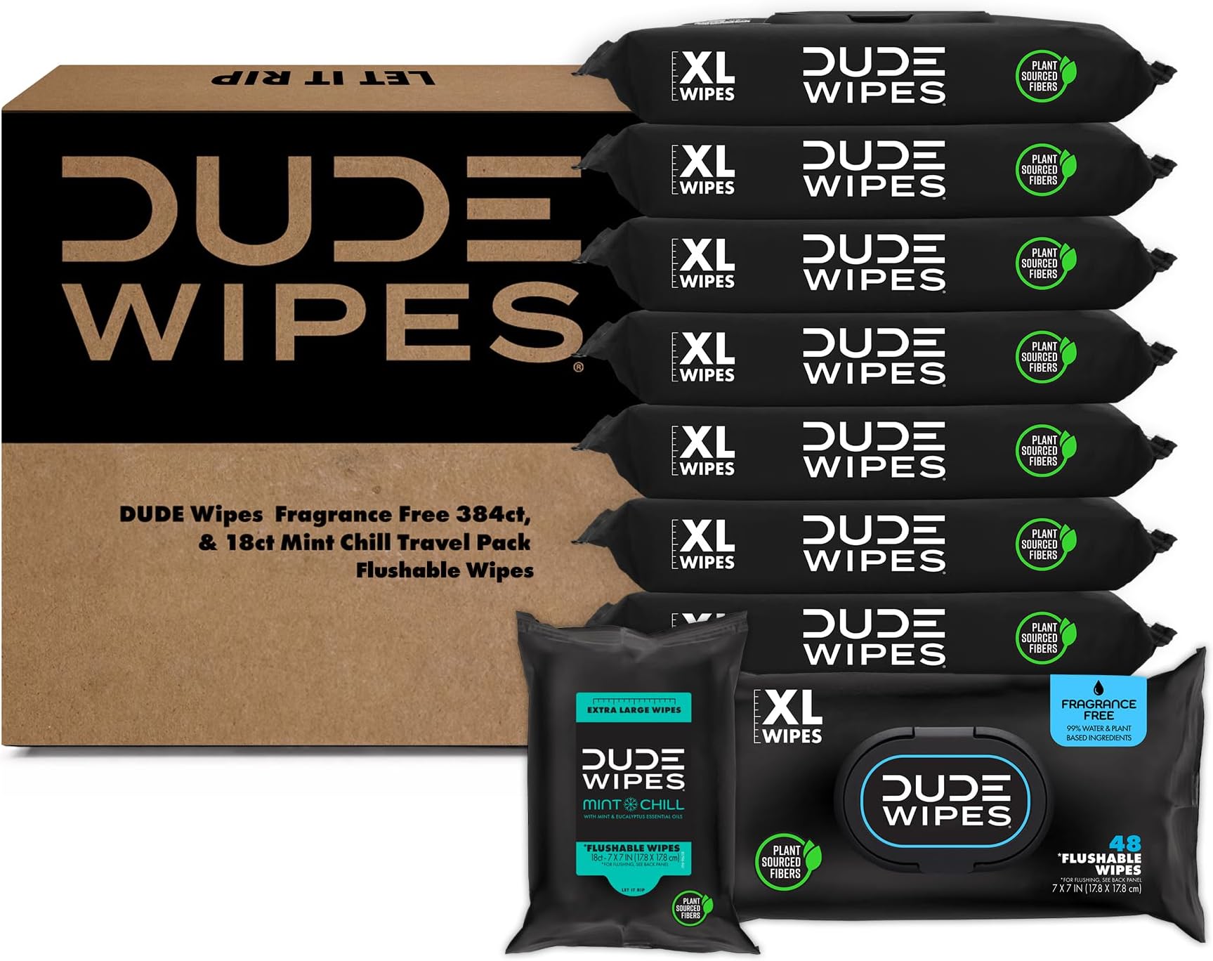 DUDE Wipes Flushable doekjes - 6 stuks, 288 doekjes - sheaboter glad