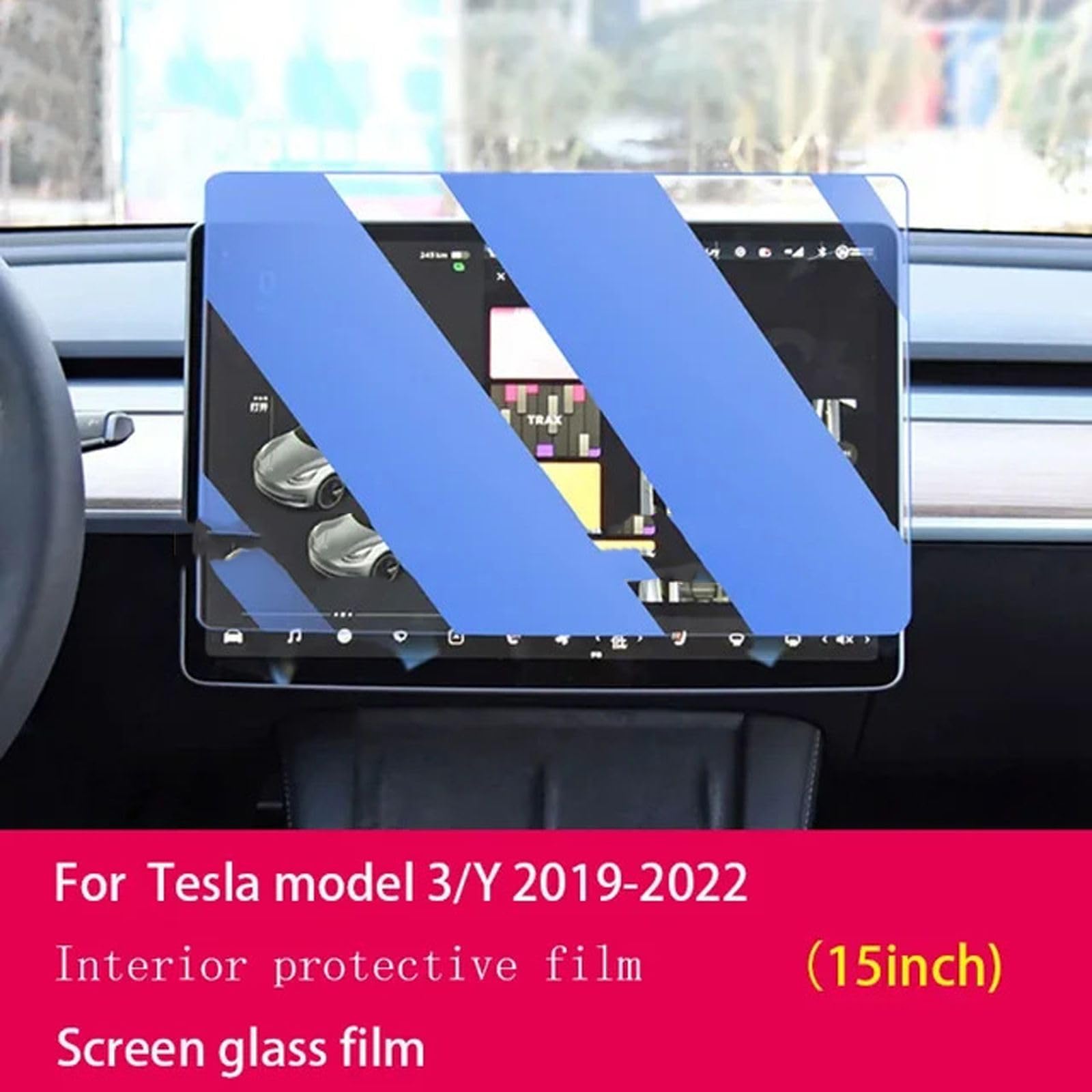 Konsola wnętrza samochodu Radio wyświetlacz LCD ekran szkło hartowane, do modelu Tesla 3/Y 2019-2022 akcesoria samochodowe