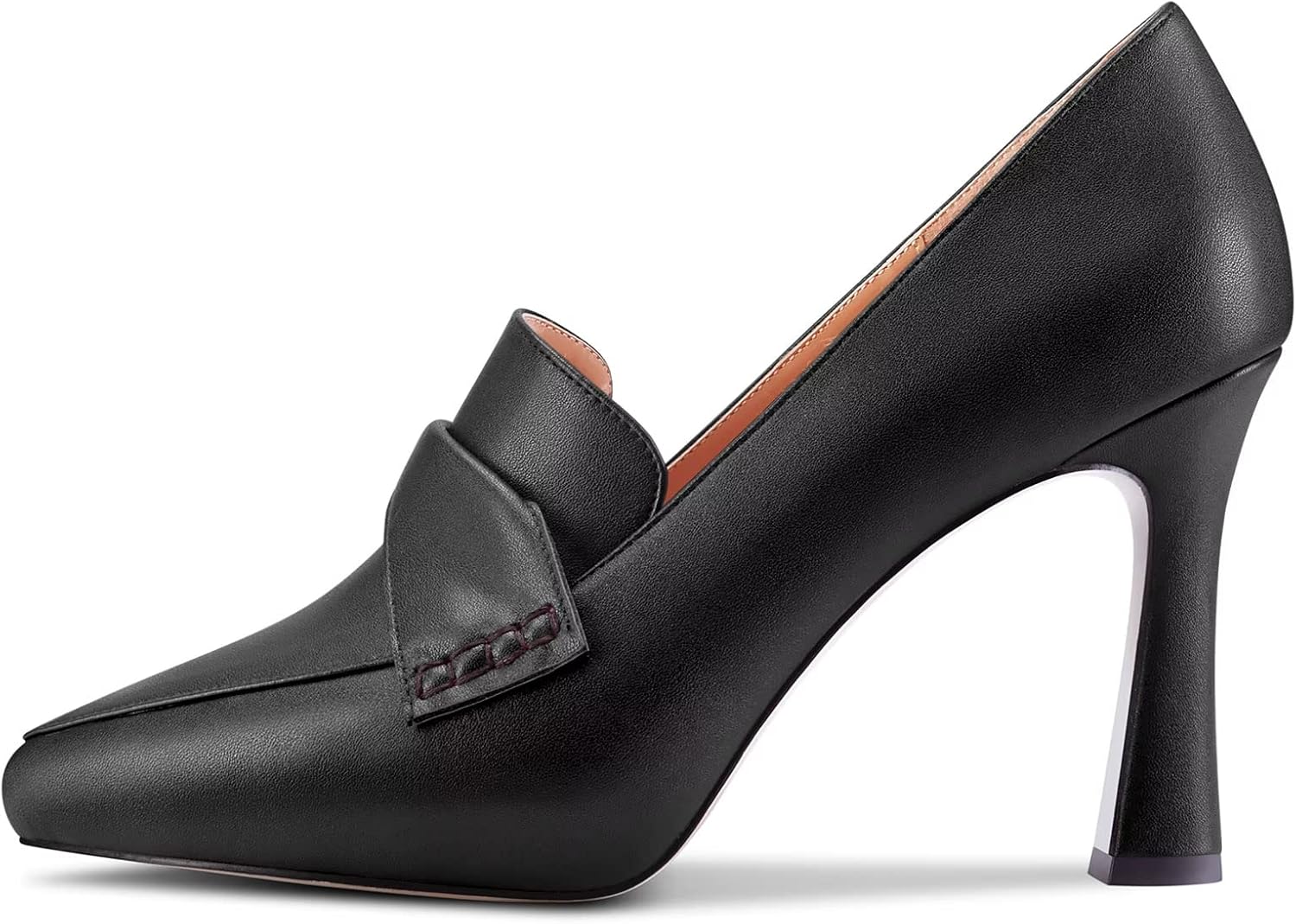 Castamere Women High Stiletto Platform Heel Pointed Toe Loafers Slip-on Pumps Work Business Office Dress 3.9 Inches Heels - Image 2