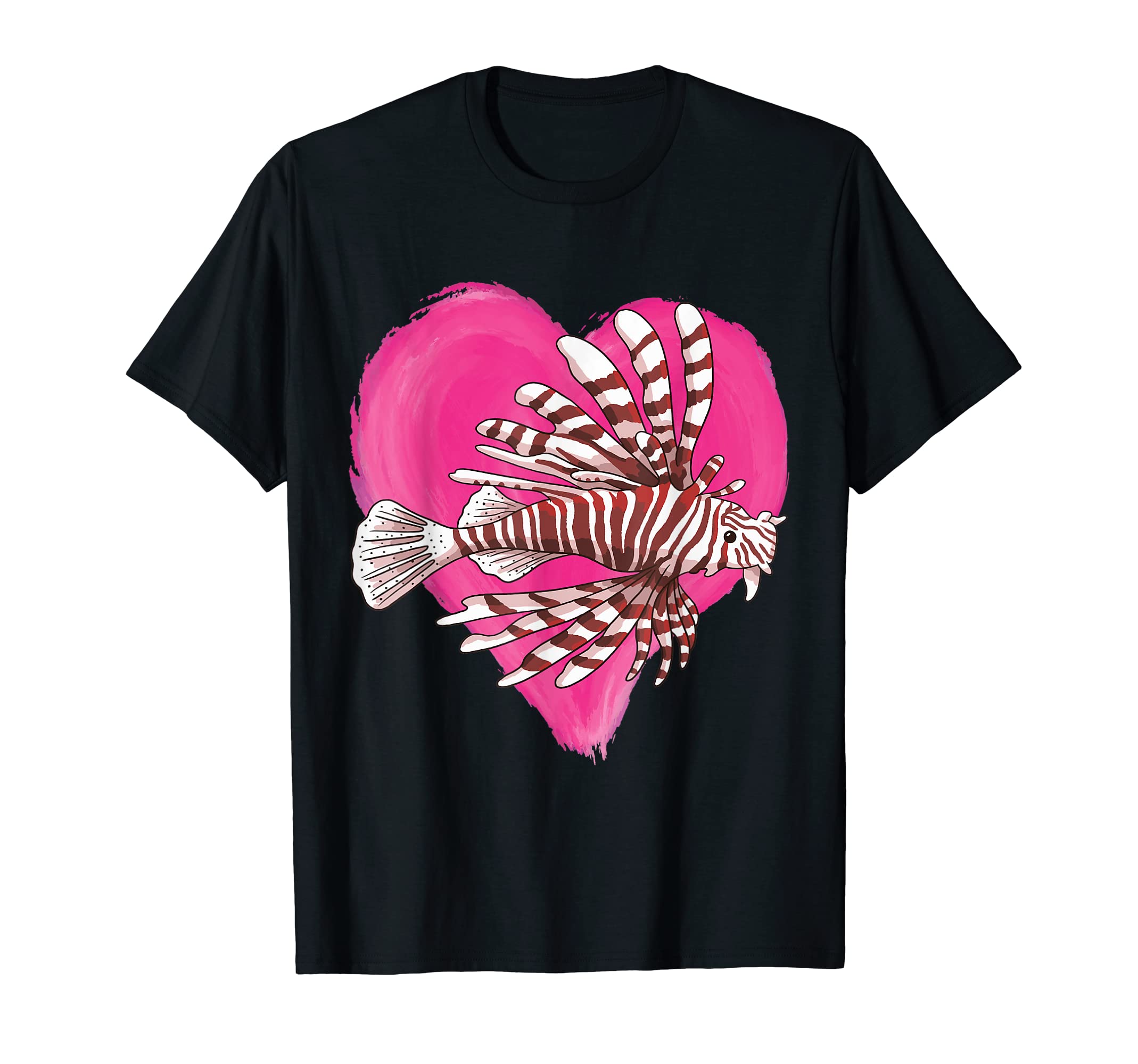 Devil Firefish Heart Design Fish Love Lover Devil Firefish T-Shirt