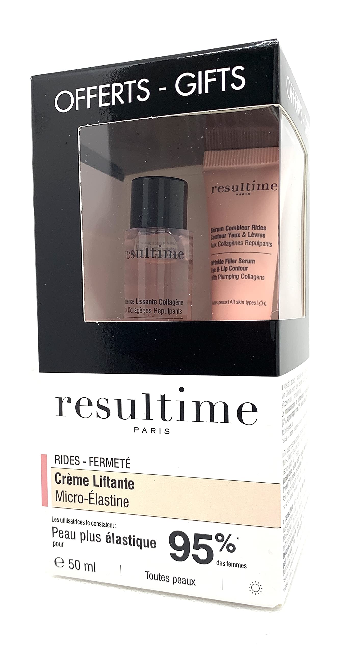 Resultime Crème Liftante Micro-Elastine 50ml pour Peau Normale, Peaux Matures, Peau Mixte, Peau Sèche