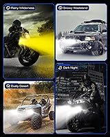 Vista 6 de NOVSIGHT Luces LED Pods Luces de Conducción - 2'' con 8 Modos de Luz 2 Tipos de Soportes, Impermeable Fuera de Carretera LED Light Pod