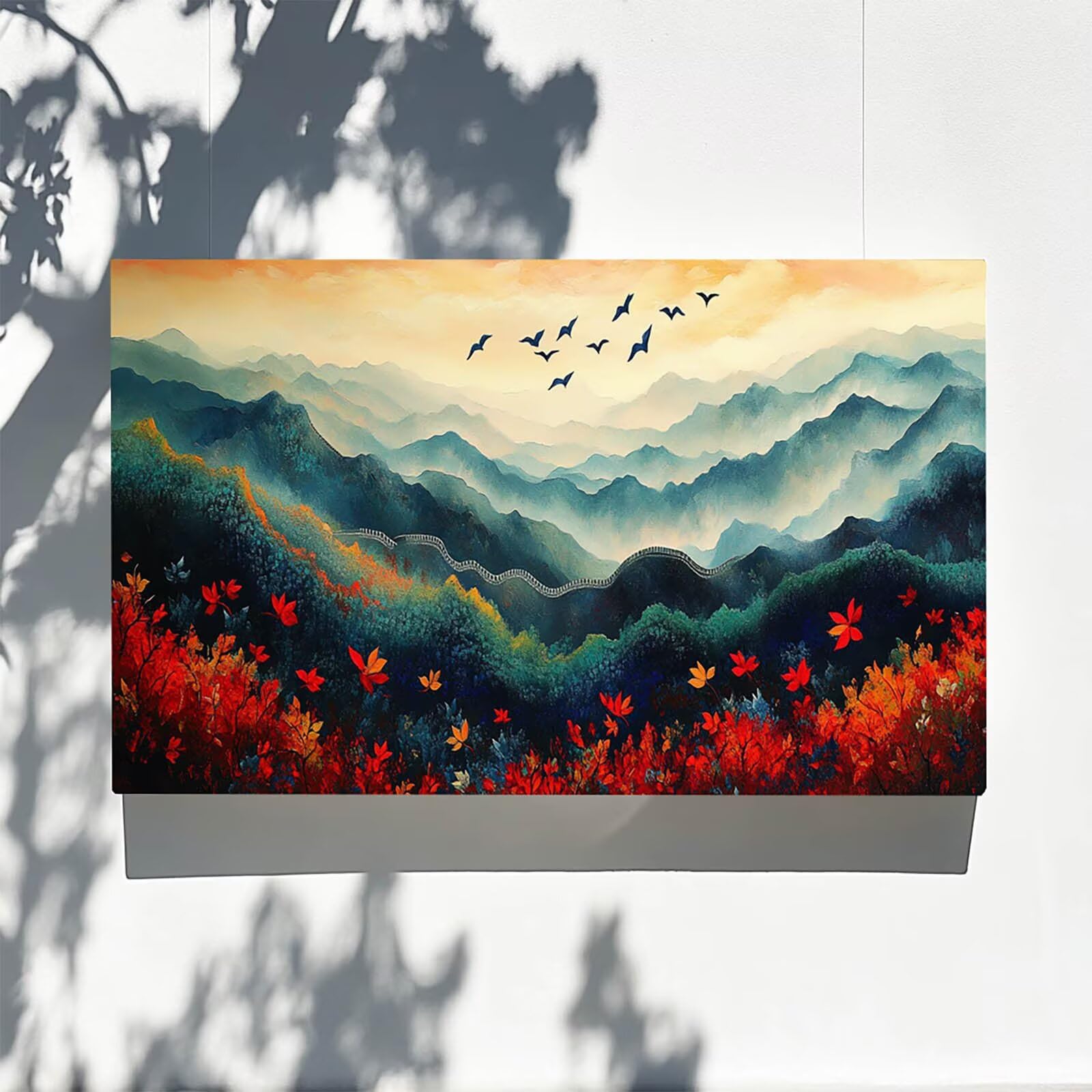 DIY Malen nach Zahlen Erwachsene Die GroßE Mauer Malen nach Zahlen ab 7 jahre Mädchen Blume Kreativ set für Erwachsene mit Leinwand Acrylfarben set und Pinsel, Bastelset zum Bemalen 100X200cm 9w-T-C
