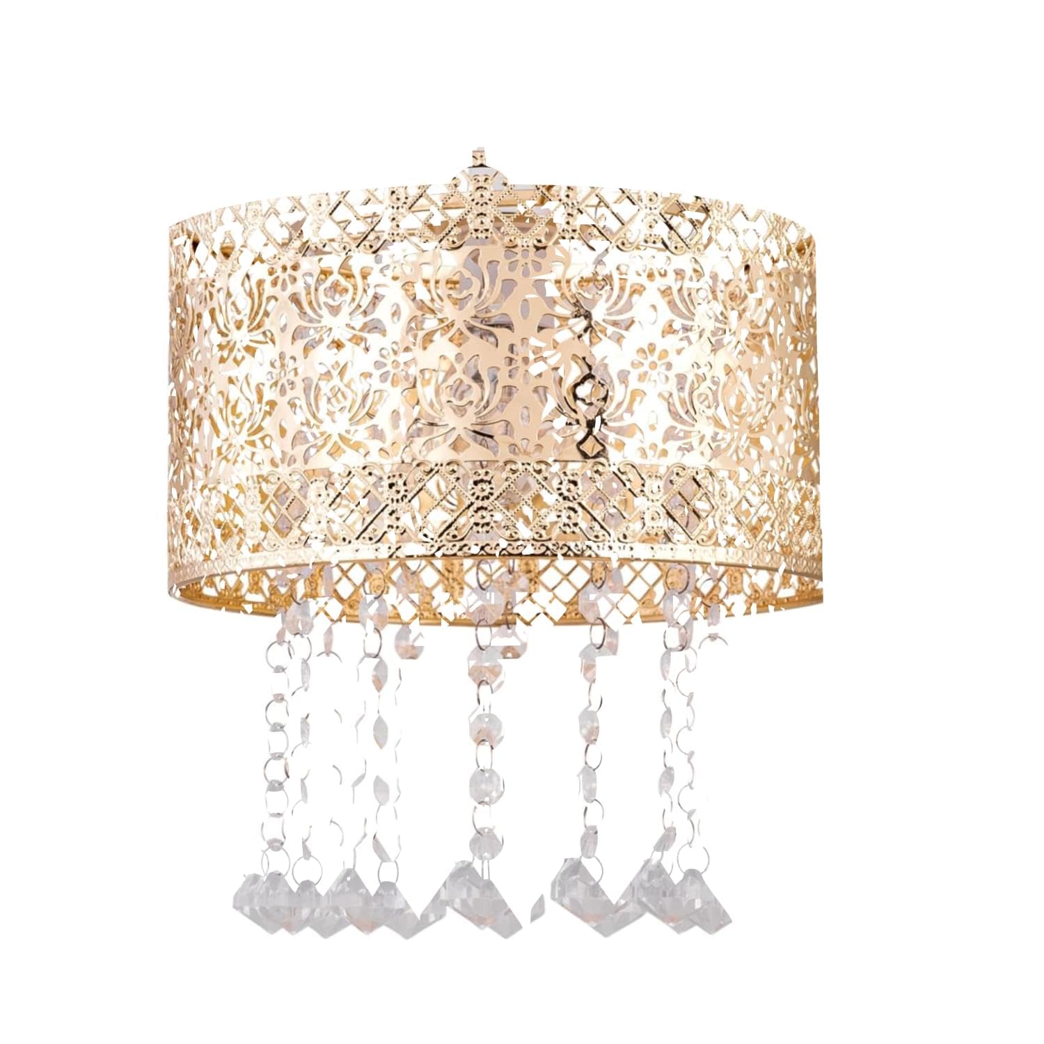 Gold Cut Out Jewelled Easy Fit Light Shade