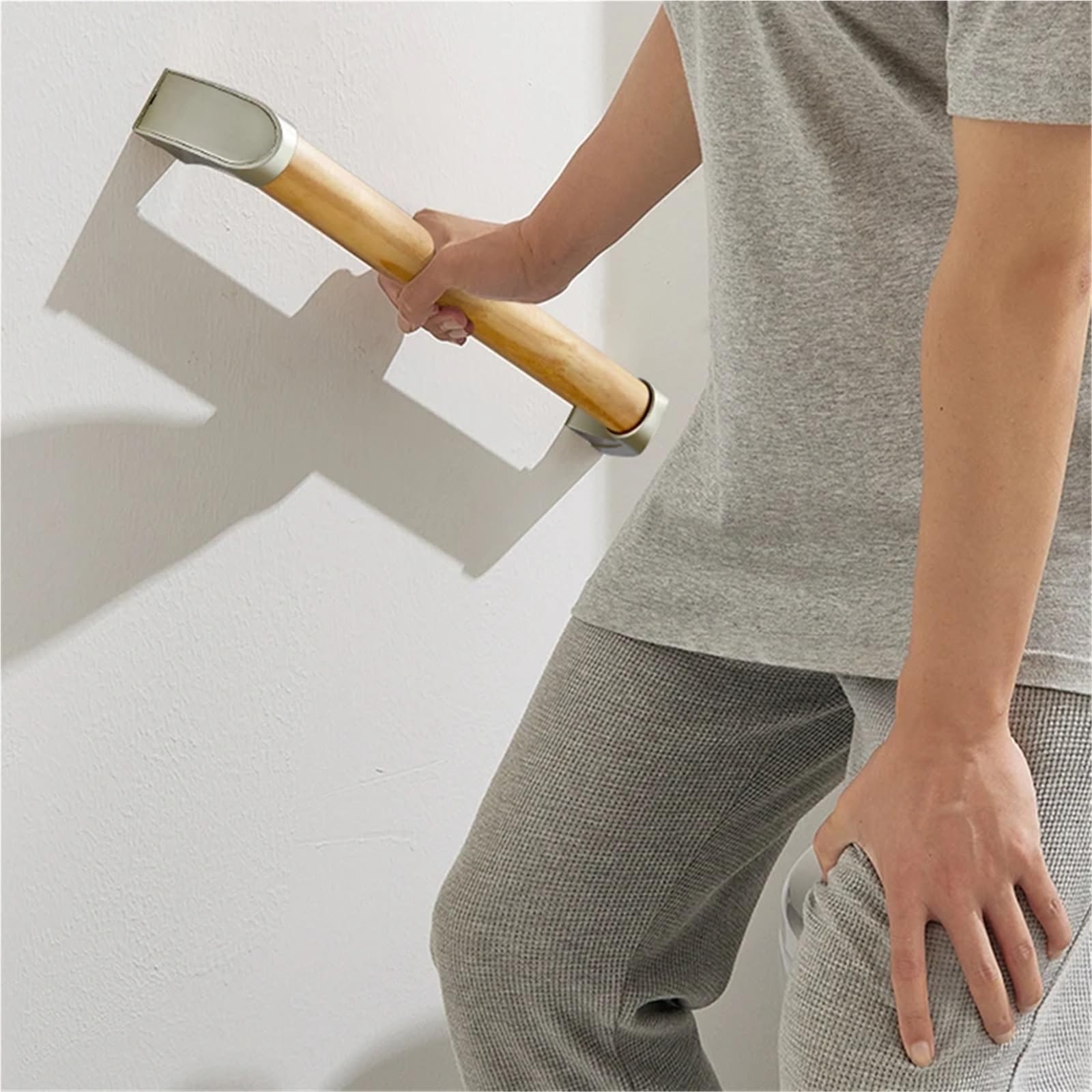 Barras de Apoyo para baños Accesorios para manijas de baño, bañeras, barandillas de Escalera, manijas de baño, Ducha, Inodoro, Barra de Ducha, Muebles de salón(Light Grey)