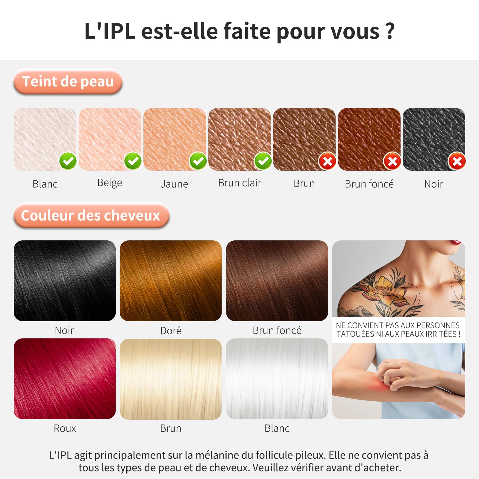 NIKYJM Épilateurs lumière pulsée, 6.8cm² Gros Calibre Épilation laser IPL, 9 Vitesses et 3 Fonctions HR/SC/RA, Appareil d'épilation (Or rose)