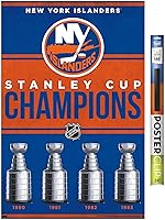 Vista 20 de Trends International NHL New York Islanders - Champions 23 Wall Poster, 34L x 22.4W, Mahogany Framed Version