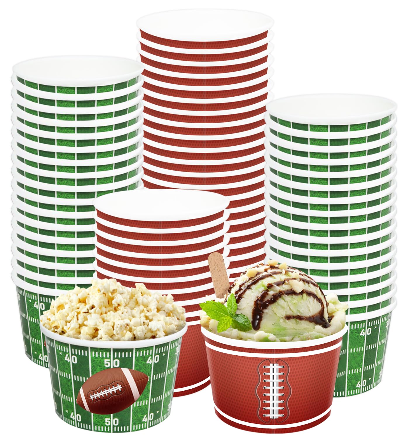 Cuencos de fútbol para aperitivos de fiesta que evitan platos rotos en celebraciones 50 unidades