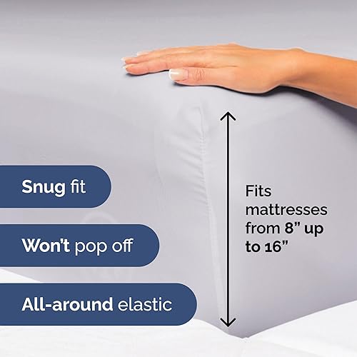 Vista 1539 de Juego de sábanas de 4 piezas tamaño king, extrasuaves, transpirables y refrescantes con esquinas profundas, sábanas de fácil ajuste y sin arrugas