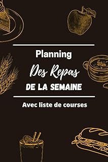 Planning repas semaine: Planificateur de menus | à remplir | pour 52 semaines | tableau menu semaine | menus matin, midi et soir | menu semaine