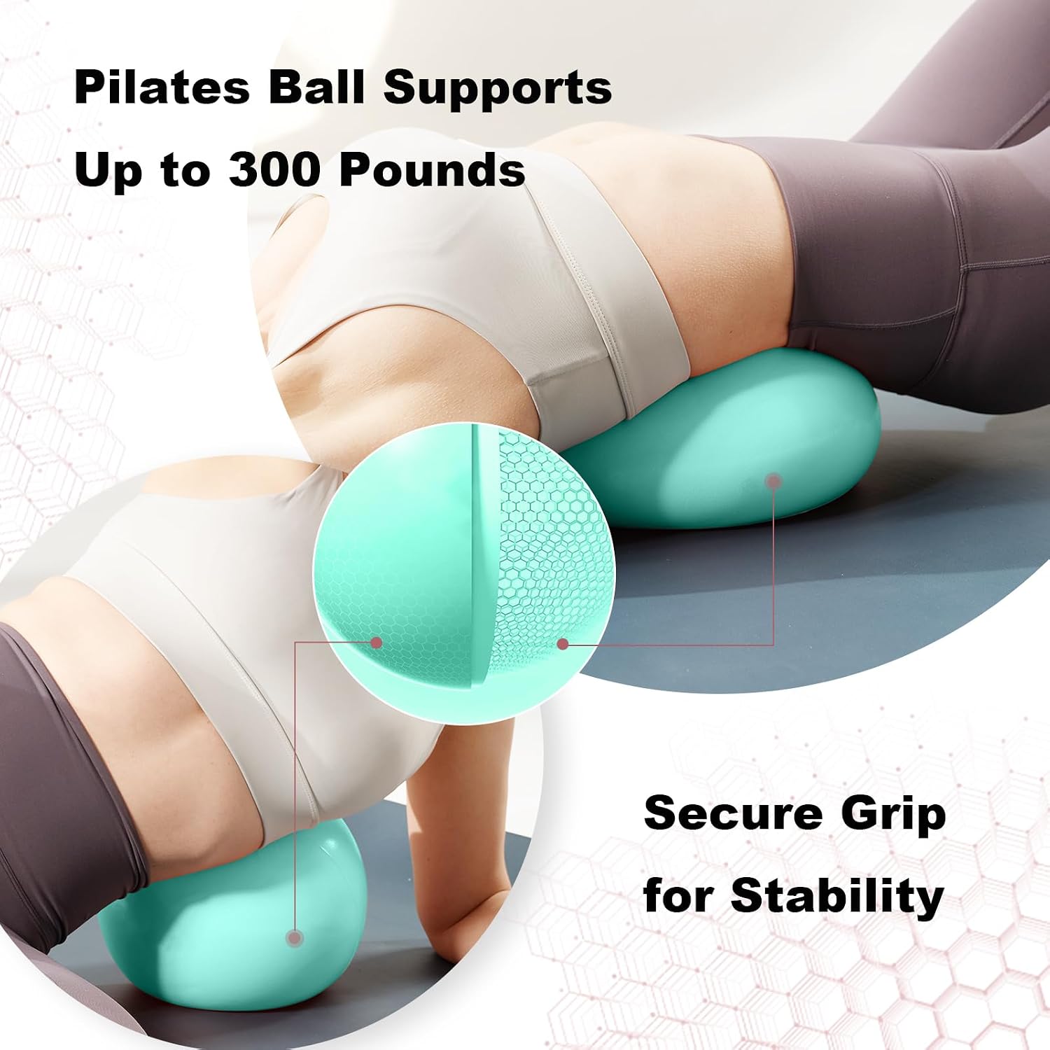 Exercise Ball for Workouts, 9 Inch Pilates Ball Anti-Burst and Slip Resistant Yoga Ball for Gym Fitness and Physical Therapy