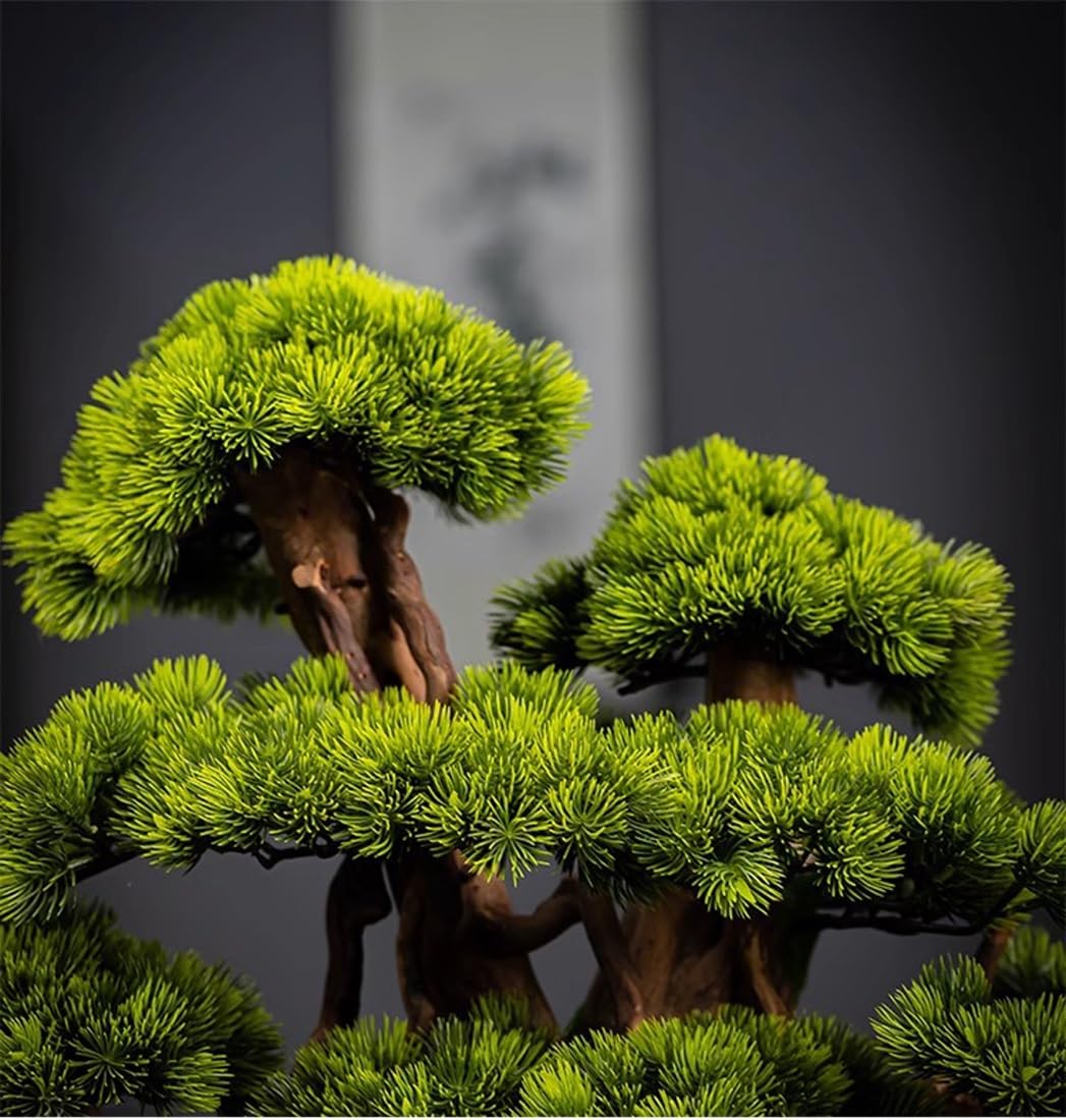 Árbol bonsái artificial, planta falsa de pino de imitación para decoración de jardín interior, ideal para decoración de escritorio del hogar u oficina