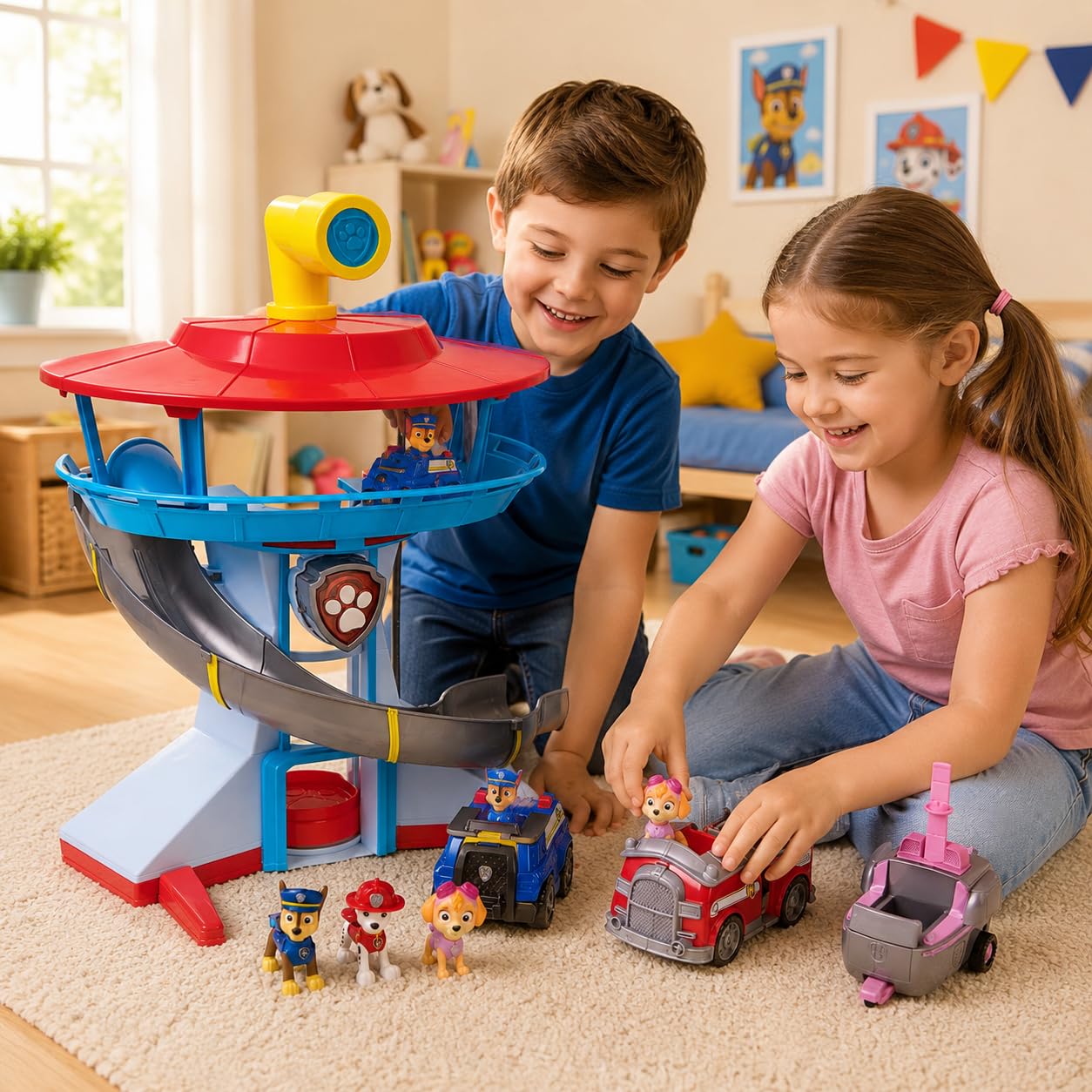 PAW PATROL Kwatera główna ze światłem i dźwiękiem, pojazdami i figurkami