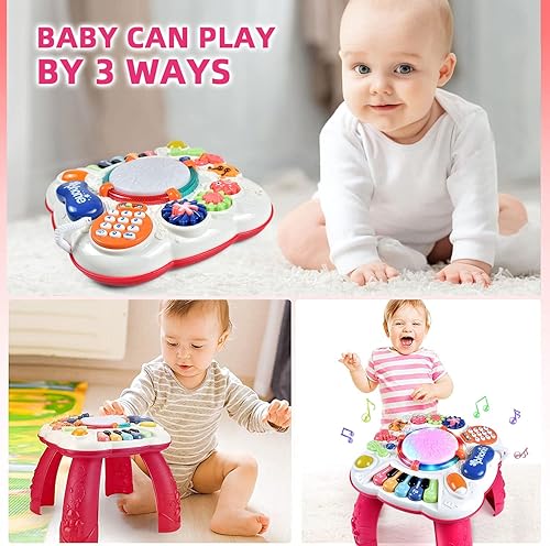 Miniatura 2 de Tuko Juguetes para bebés de 6 a 12 meses juguete de mesa de actividades para niños pequeños tamaño 118 x 118 x 122 pulgadas