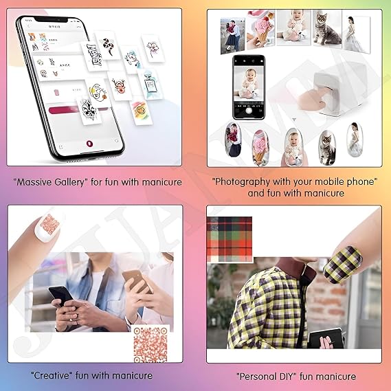 Nail Art Printer Machine - Digital Nail Art Printer Machine Portable Nail Printer Nail Printing Machine for DIY Nail Art Design, Gifts for Nail Lovers Black