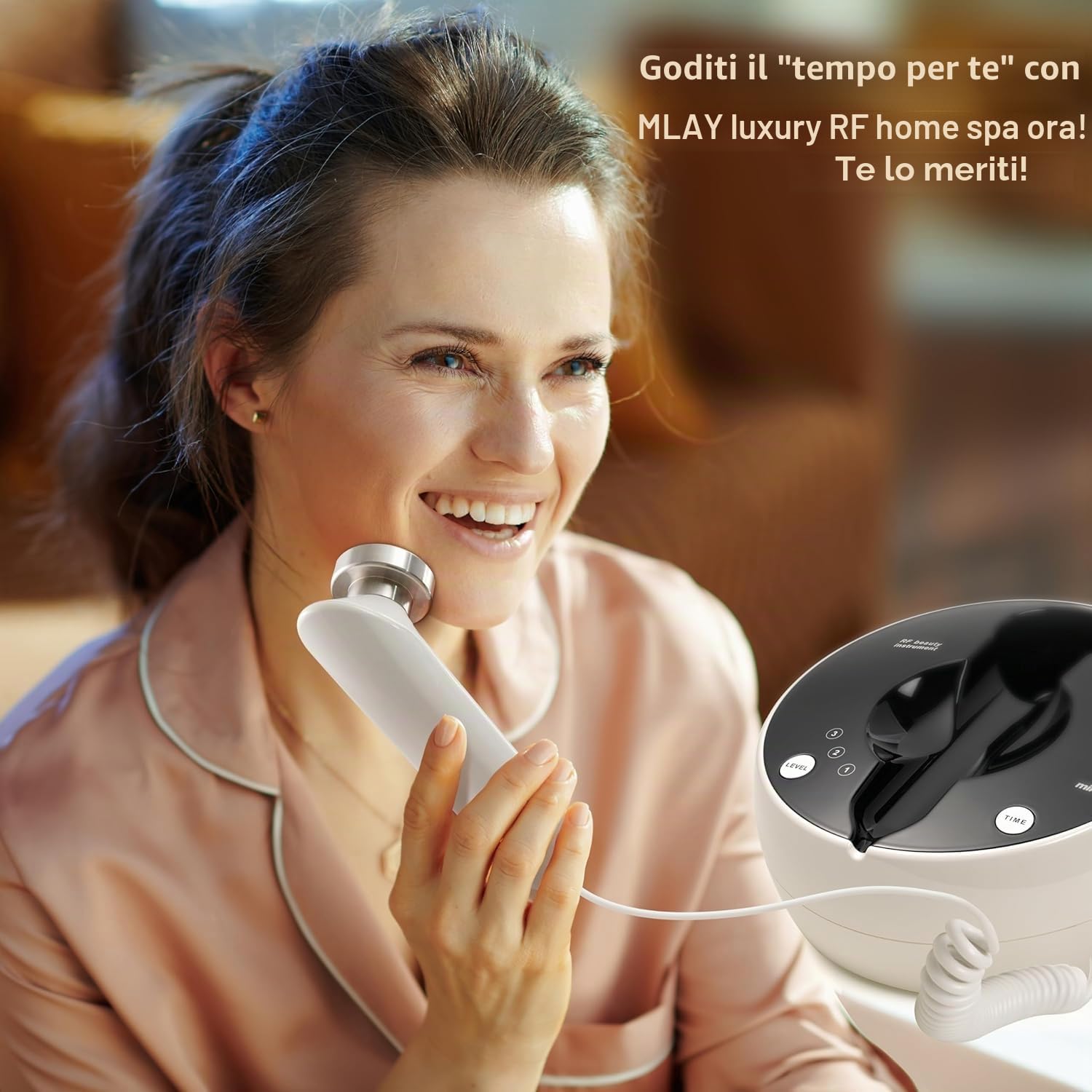 RF Radiofrequenza viso e corpo macchina rassodante – Professionale Home RF Lifting Skin Care Anti Aging Device – Effetti salone / più sicuro (bianco)