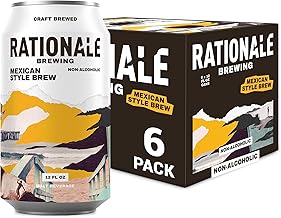 Rationale Brewing Non Alcoholic Beer, Mexican Cerveza, Premium Craft NA Beer, Low Calorie Zero Alcohol Alternative, Award Winning Non-Alcoholic Drinks, 6 Pack 12oz Cans