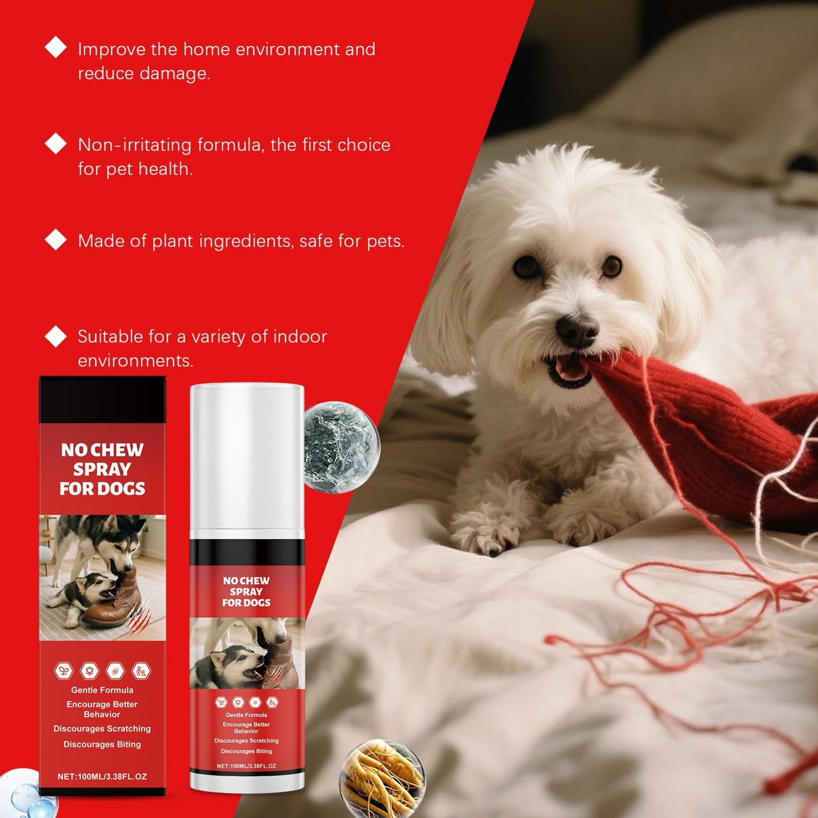 Generico Spray Anti Morso per Cani 100ml - Agente Amaro per Correzione Comportamentale