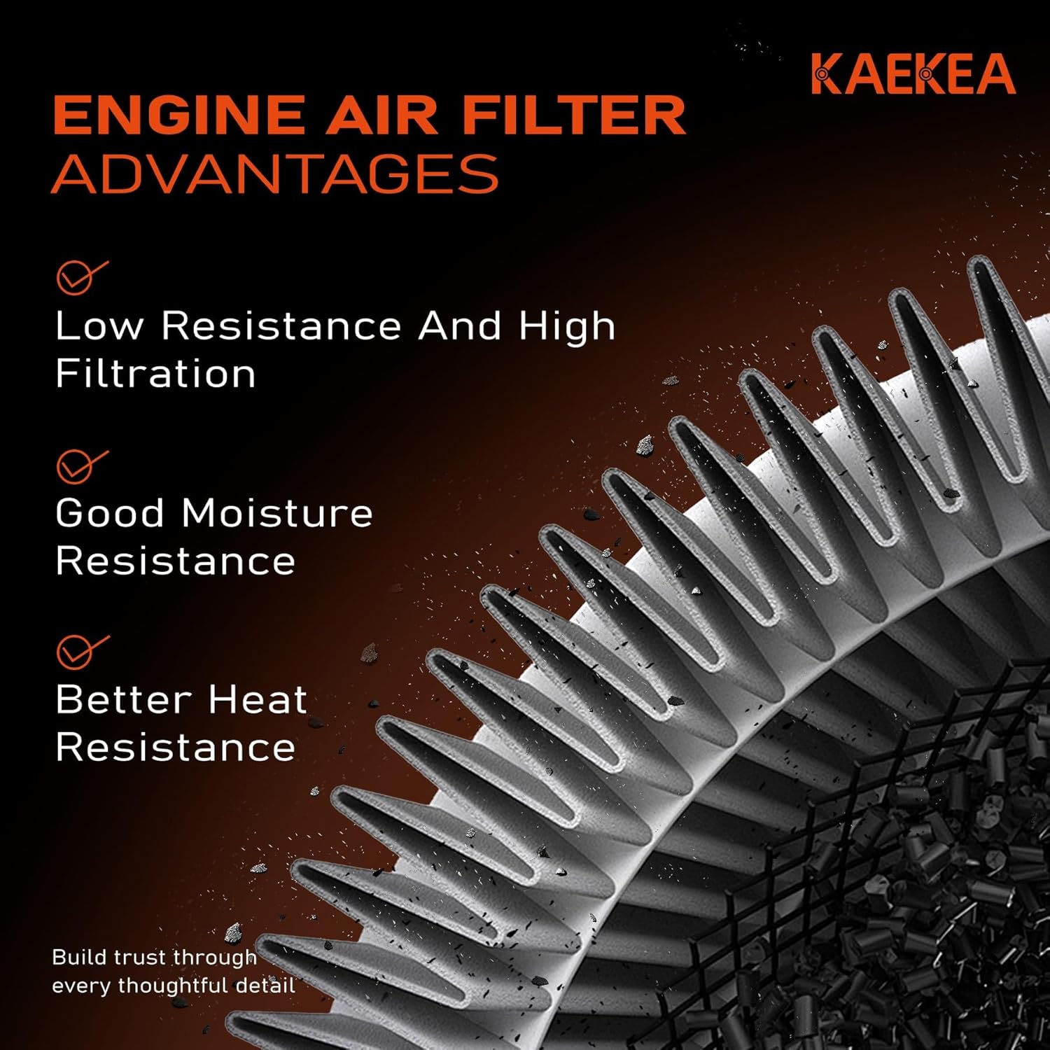 03-42776-010 Engine Air Filter for Freightliner Cascadia 2019 2020 2021 2022 Replace 0342776010 997879 91559 TR504-EF