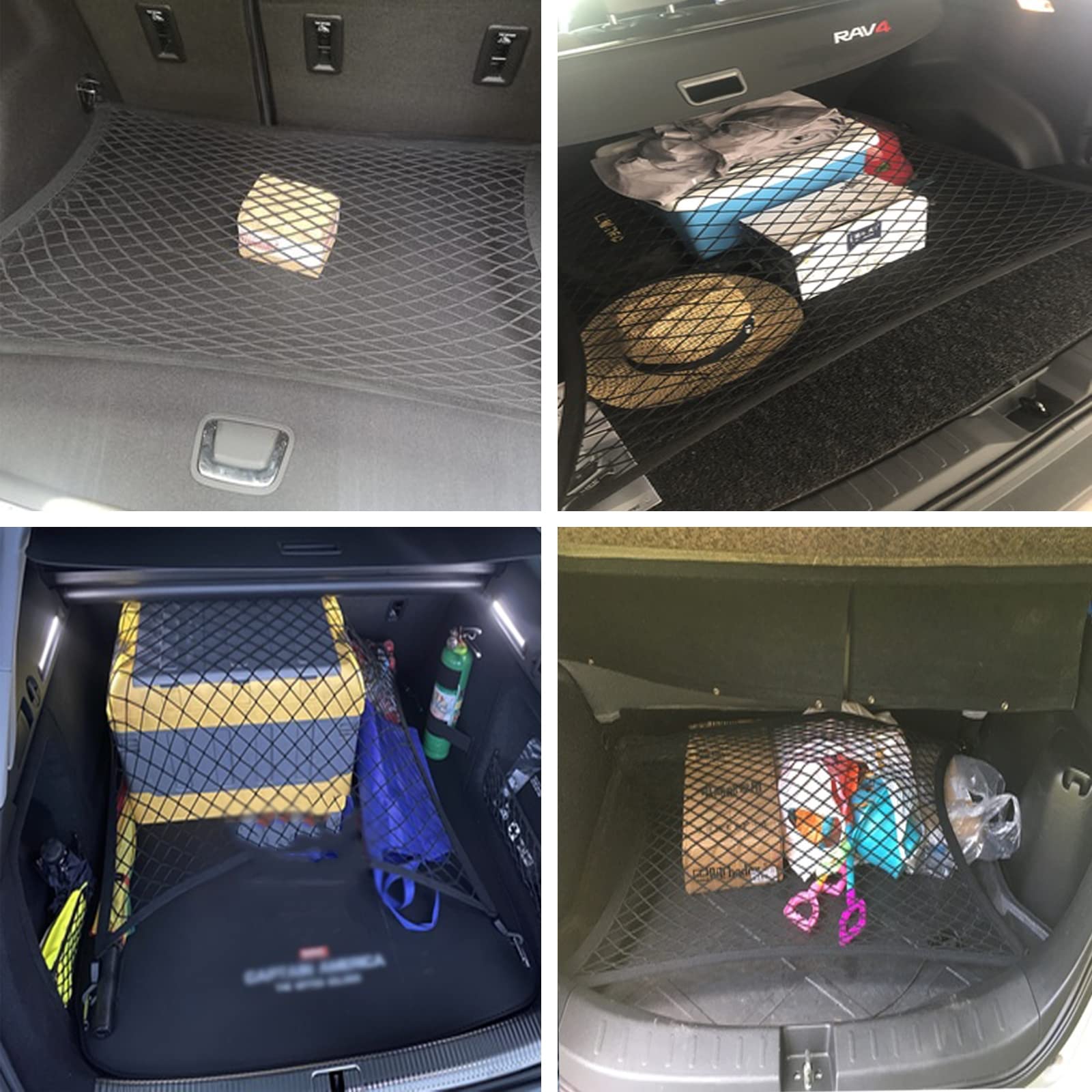 Filet de chargement pour VUS, Jeep, camion – 50 x 80 cm – En nylon style enveloppe pour une organisation sécurisée, robuste