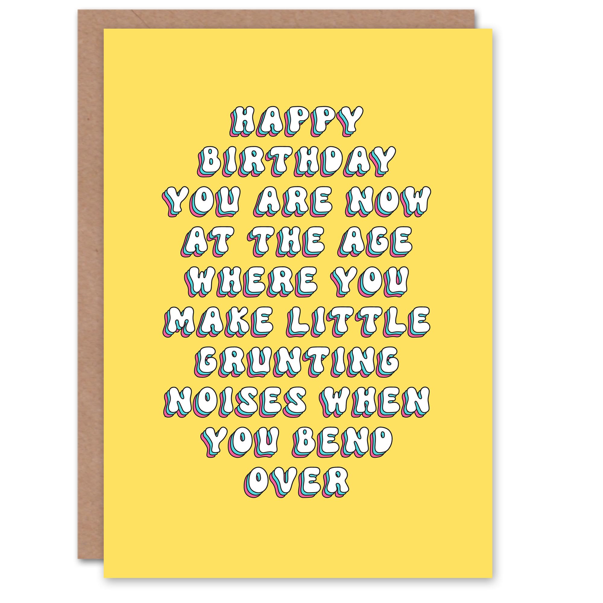 Artery8 Greeting Card Little Grunting Noises Funny Old Age Joke For Her Woman Wife Sister Daughter Mum Birthday Card