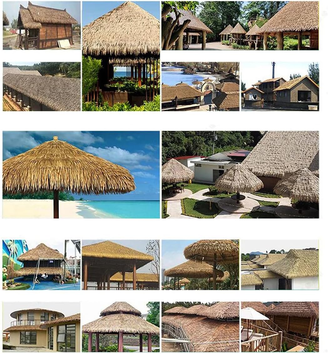 Artificial Palm Thatch 20x40 Inch Artificial Palm Thatch Roof Rolls Straw Roof for Garden Patio Umbrella Fence Party Decoration,C
