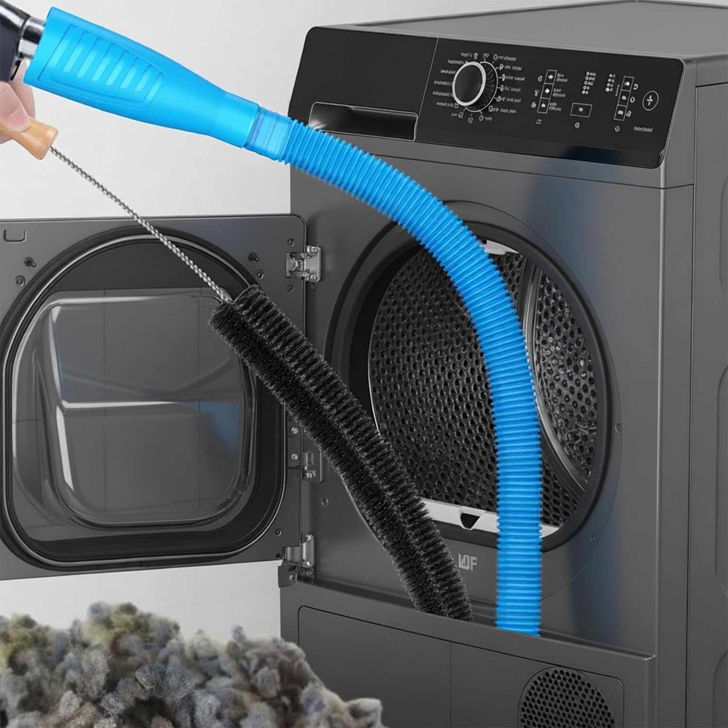 2 PCS Universal Dryer Vent Cleaner Kit, Tumble Dryer Cleaning Hose & Lint Brush for Tumble Dryer and Washing Machine, Removes Lint and Other Debris